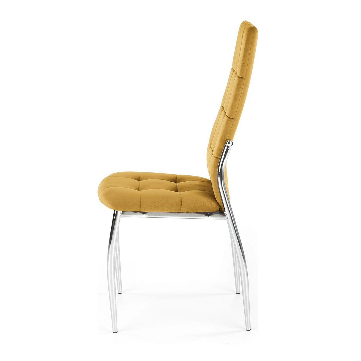 Scaun K416, galben mustar, stofa catifelata, 43x54x101 cm