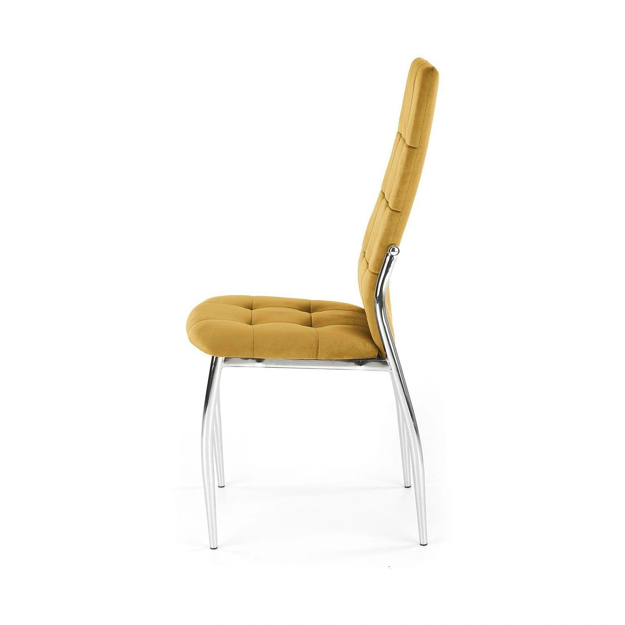 Scaun K416, galben mustar, stofa catifelata, 43x54x101 cm