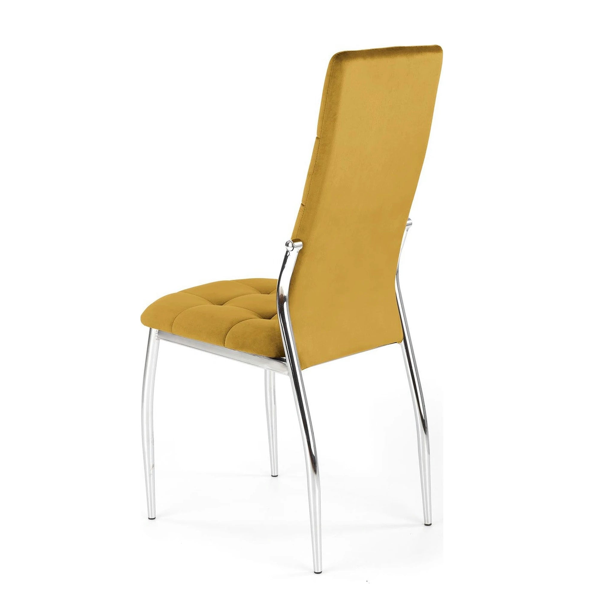 Scaun K416, galben mustar, stofa catifelata, 43x54x101 cm