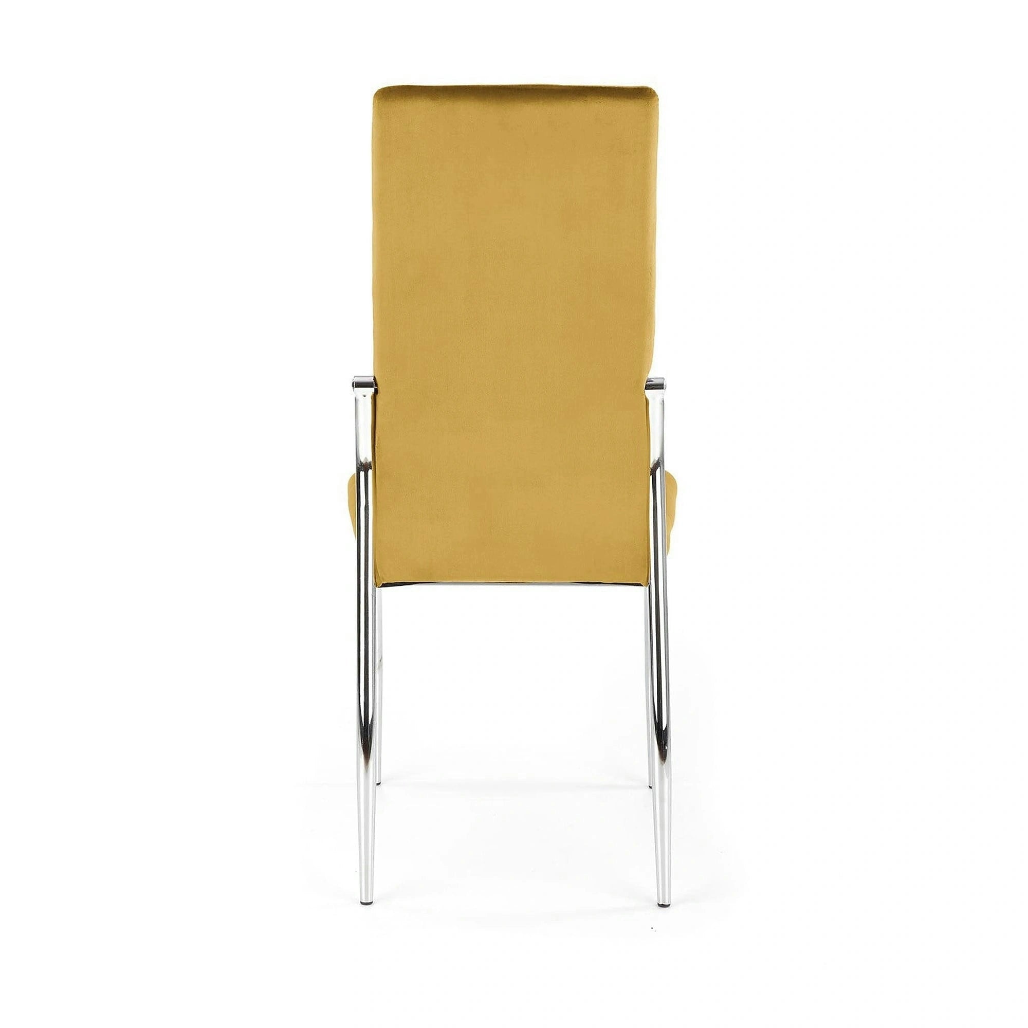 Scaun K416, galben mustar, stofa catifelata, 43x54x101 cm