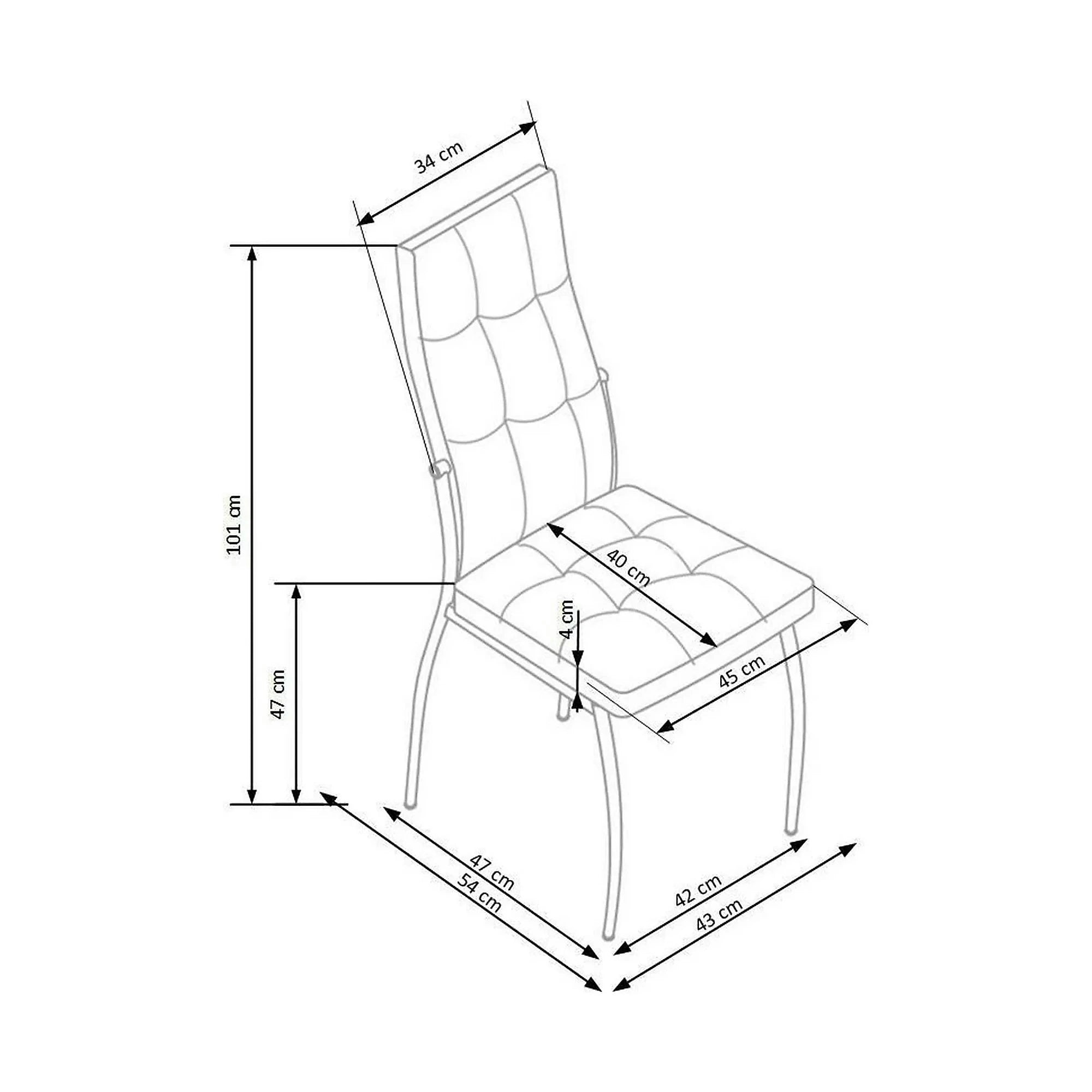 Scaun K416, galben mustar, stofa catifelata, 43x54x101 cm