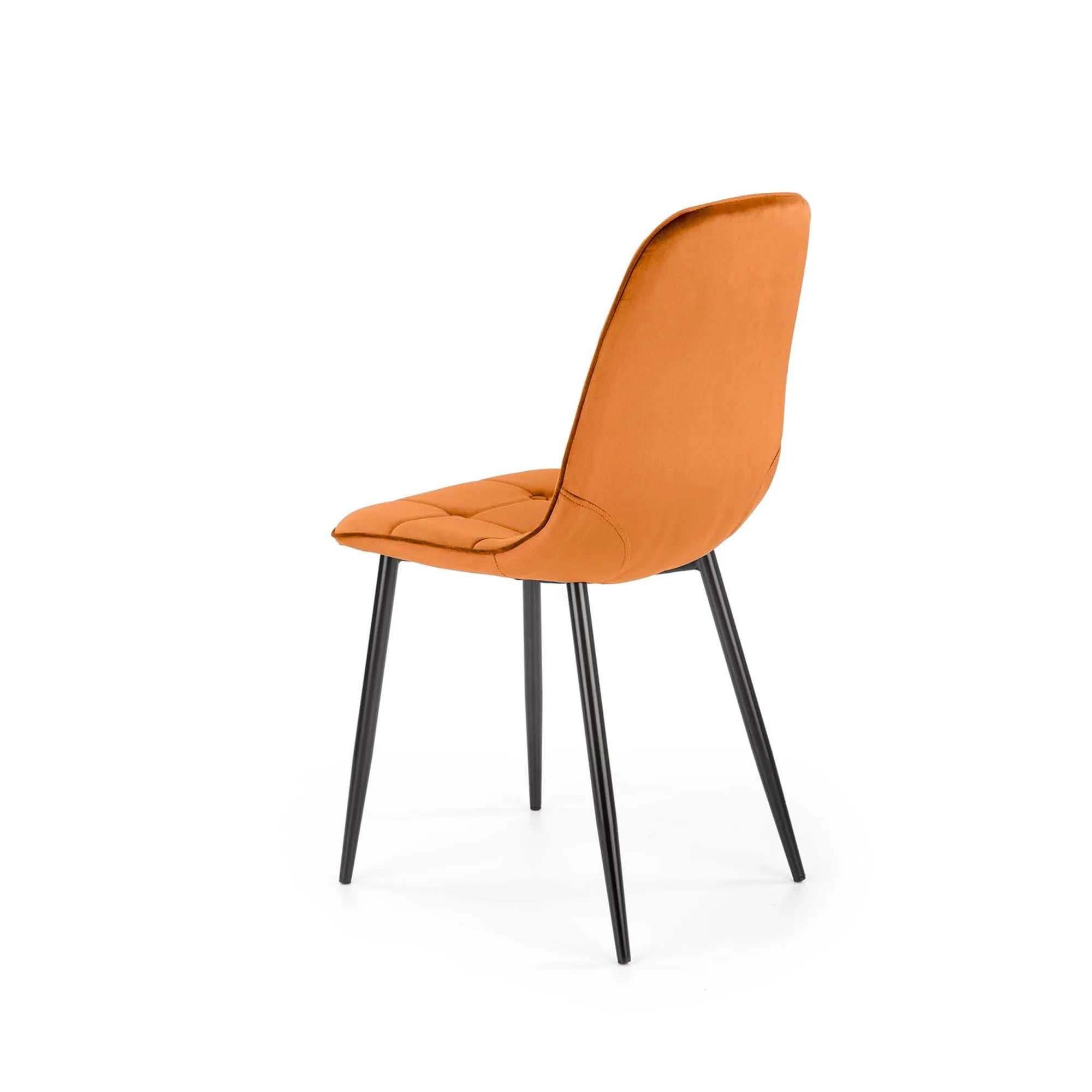 Scaun K417, caramiziu, stofa catifelata/metal, 44x56x87 cm