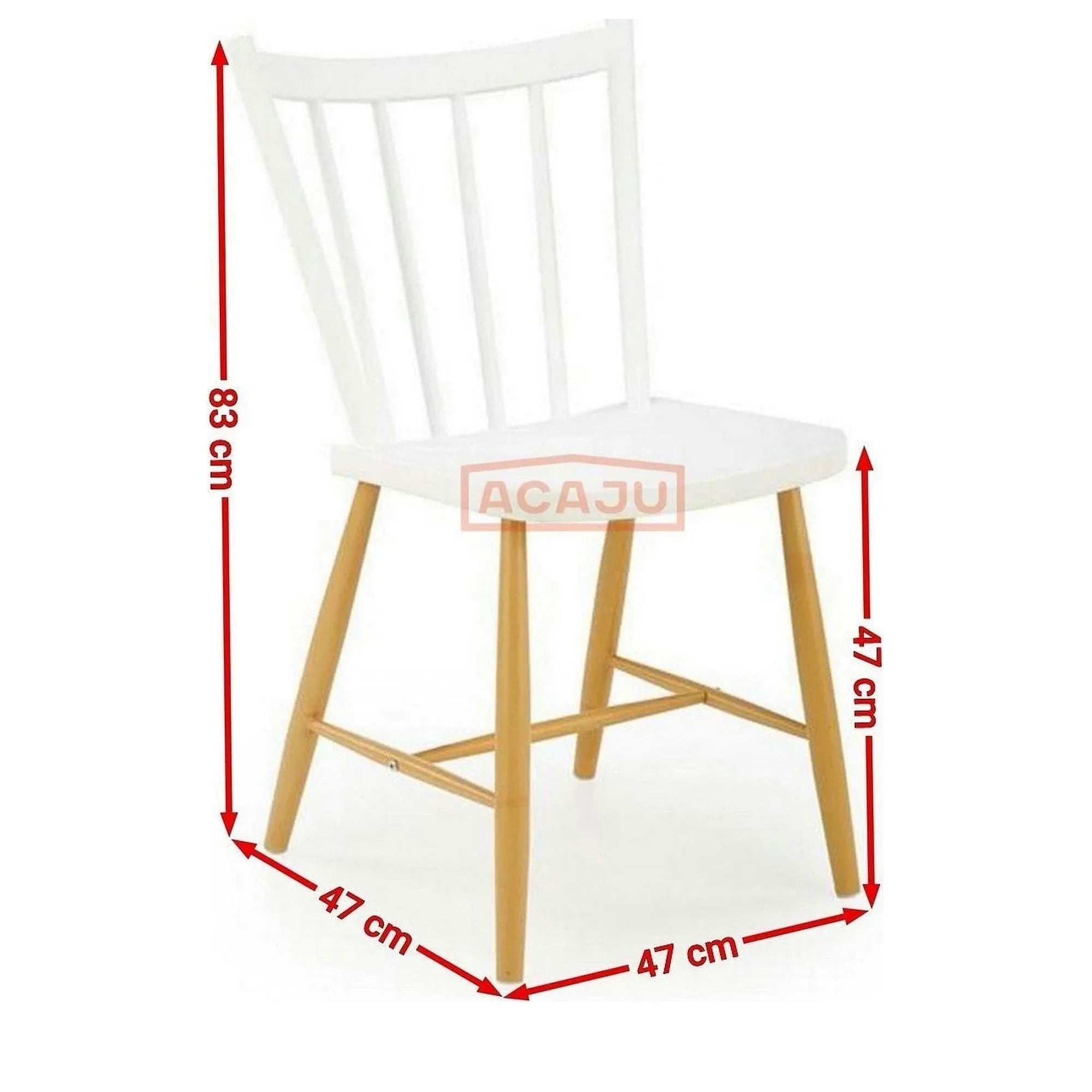 Scaun K419, alb/stejar, polipropilena, 47x47x83 cm