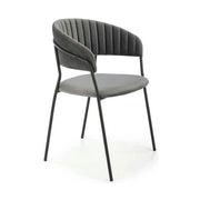 Scaun K426, gri/negru, stofa catifelata/metal, 57x54x79 cm