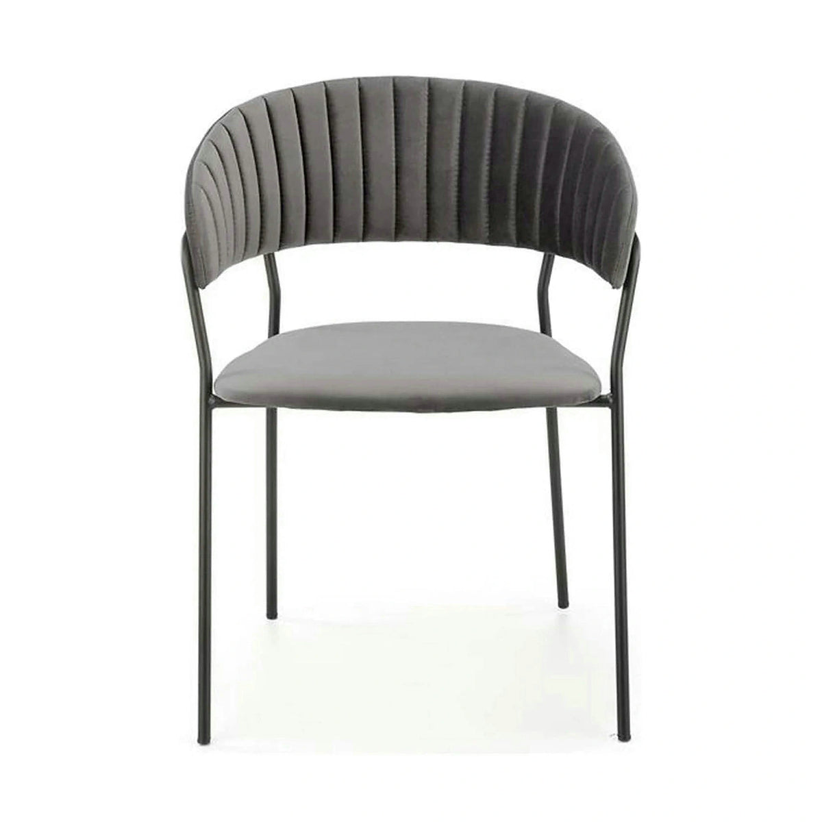 Scaun K426, gri/negru, stofa catifelata/metal, 57x54x79 cm
