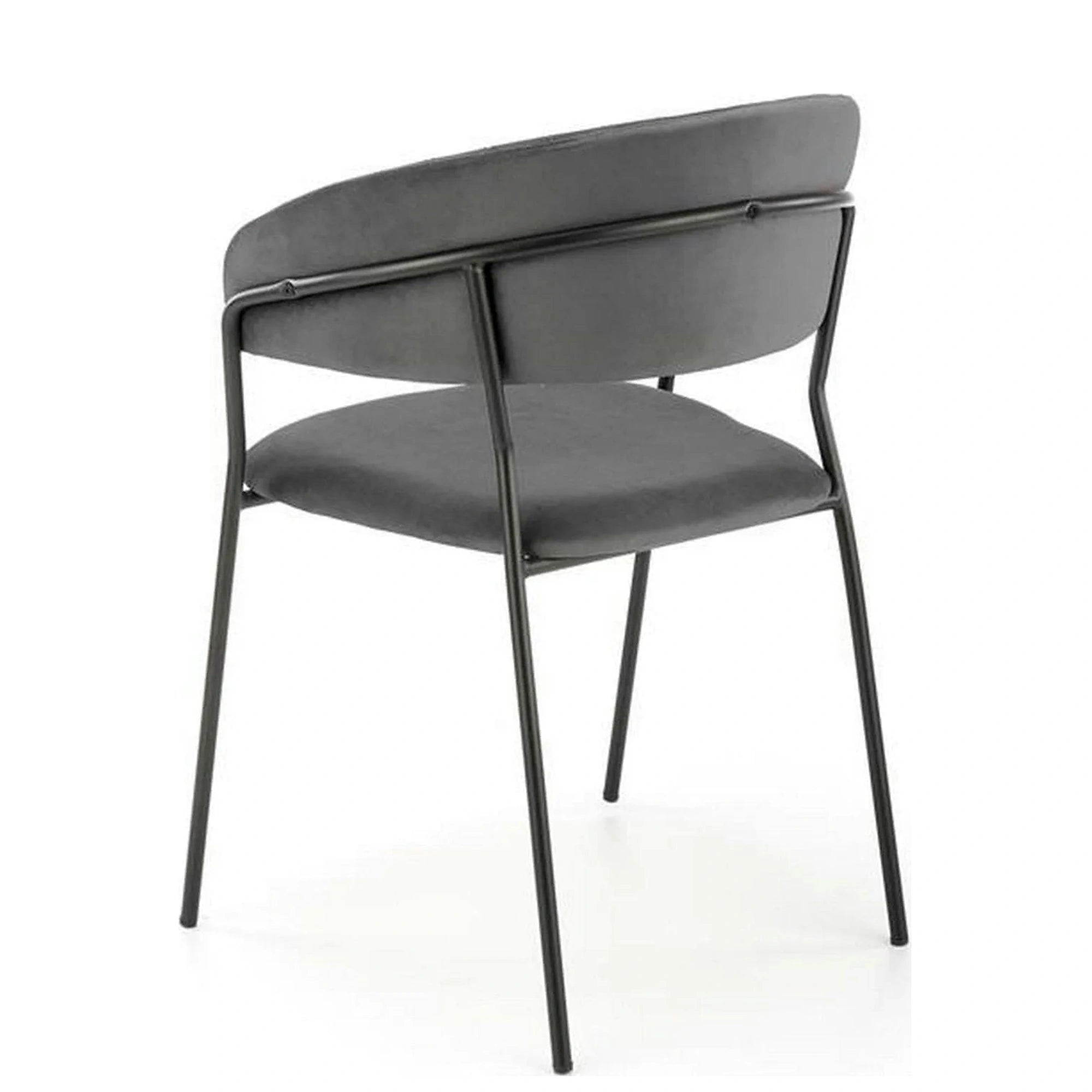 Scaun K426, gri/negru, stofa catifelata/metal, 57x54x79 cm