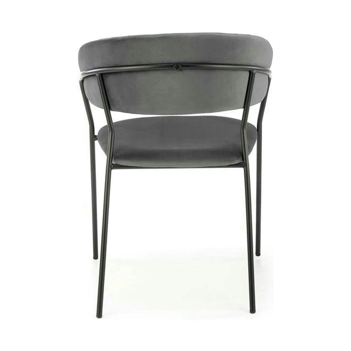Scaun K426, gri/negru, stofa catifelata/metal, 57x54x79 cm