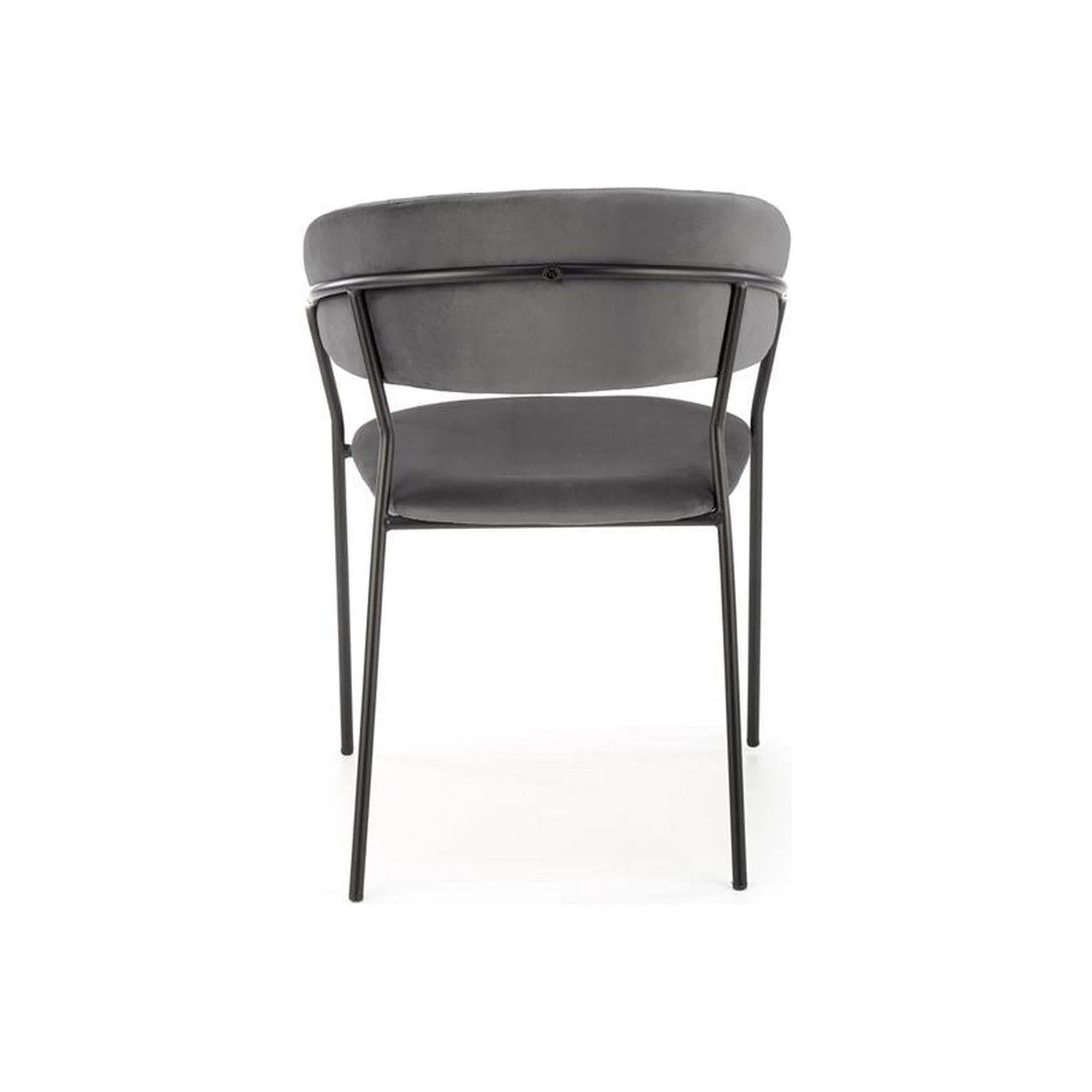 Scaun K426, gri/negru, stofa catifelata/metal, 57x54x79 cm