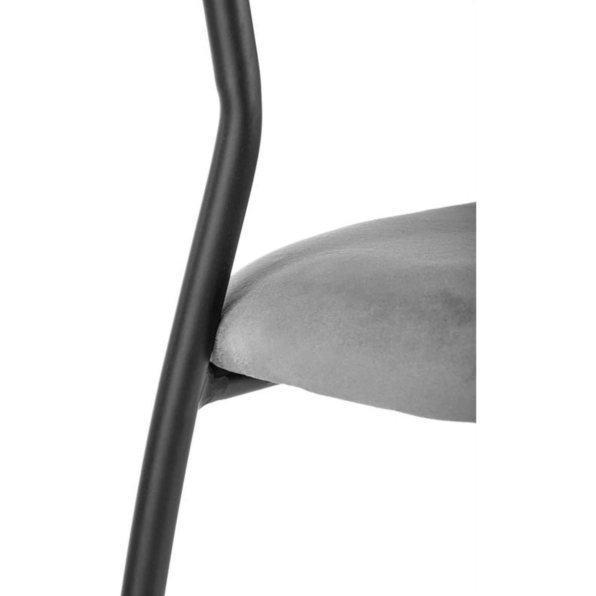 Scaun K426, gri/negru, stofa catifelata/metal, 57x54x79 cm