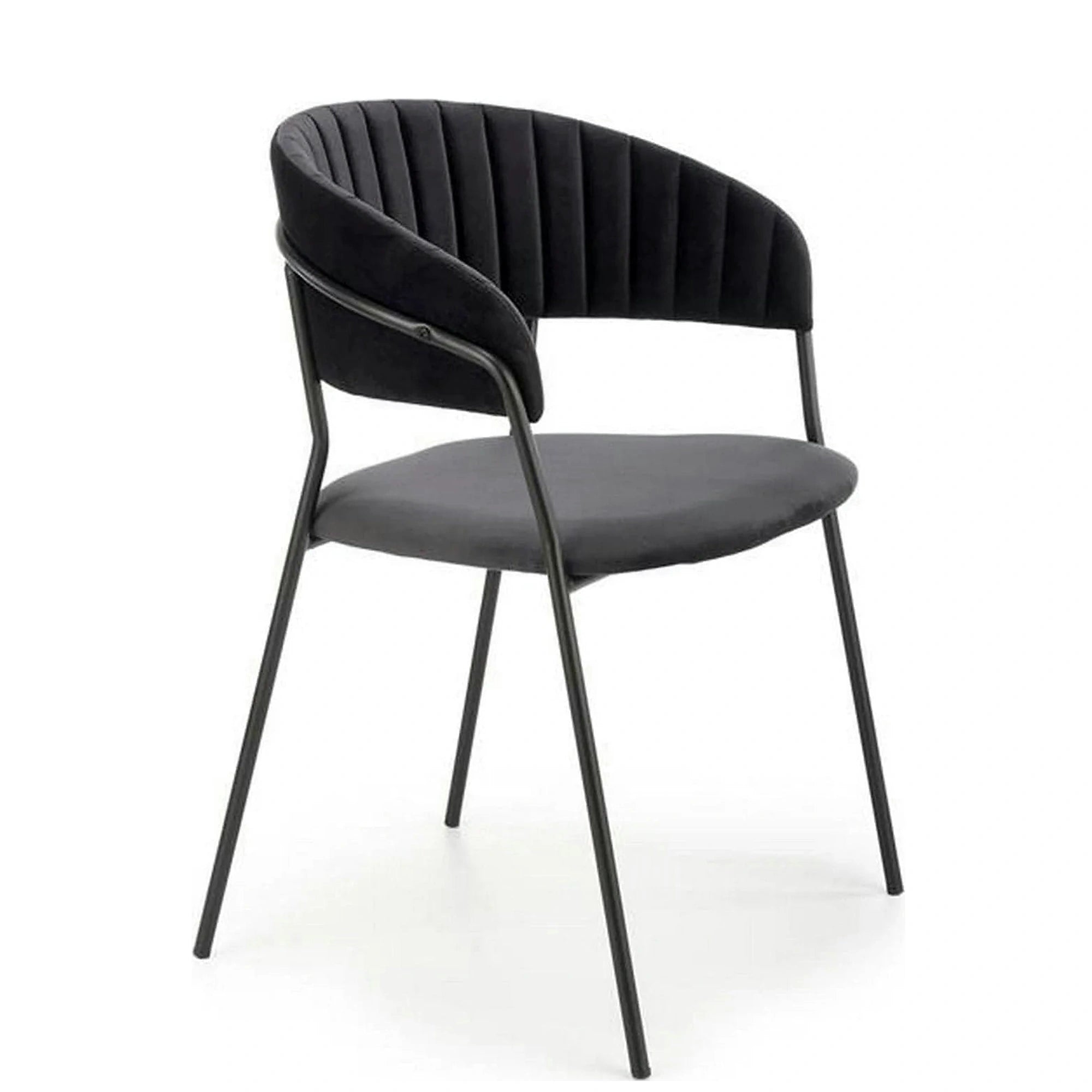 Scaun K426, negru, stofa catifelata/metal, 57x54x79 cm