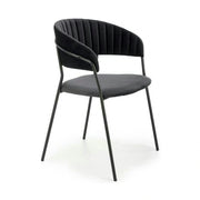 Scaun K426, negru, stofa catifelata/metal, 57x54x79 cm