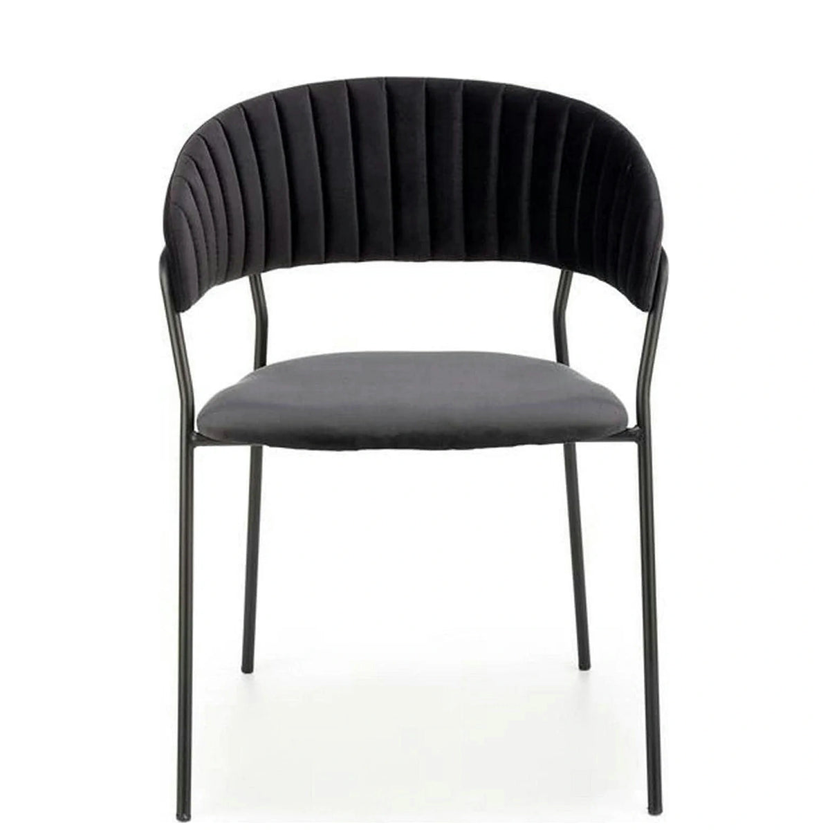 Scaun K426, negru, stofa catifelata/metal, 57x54x79 cm