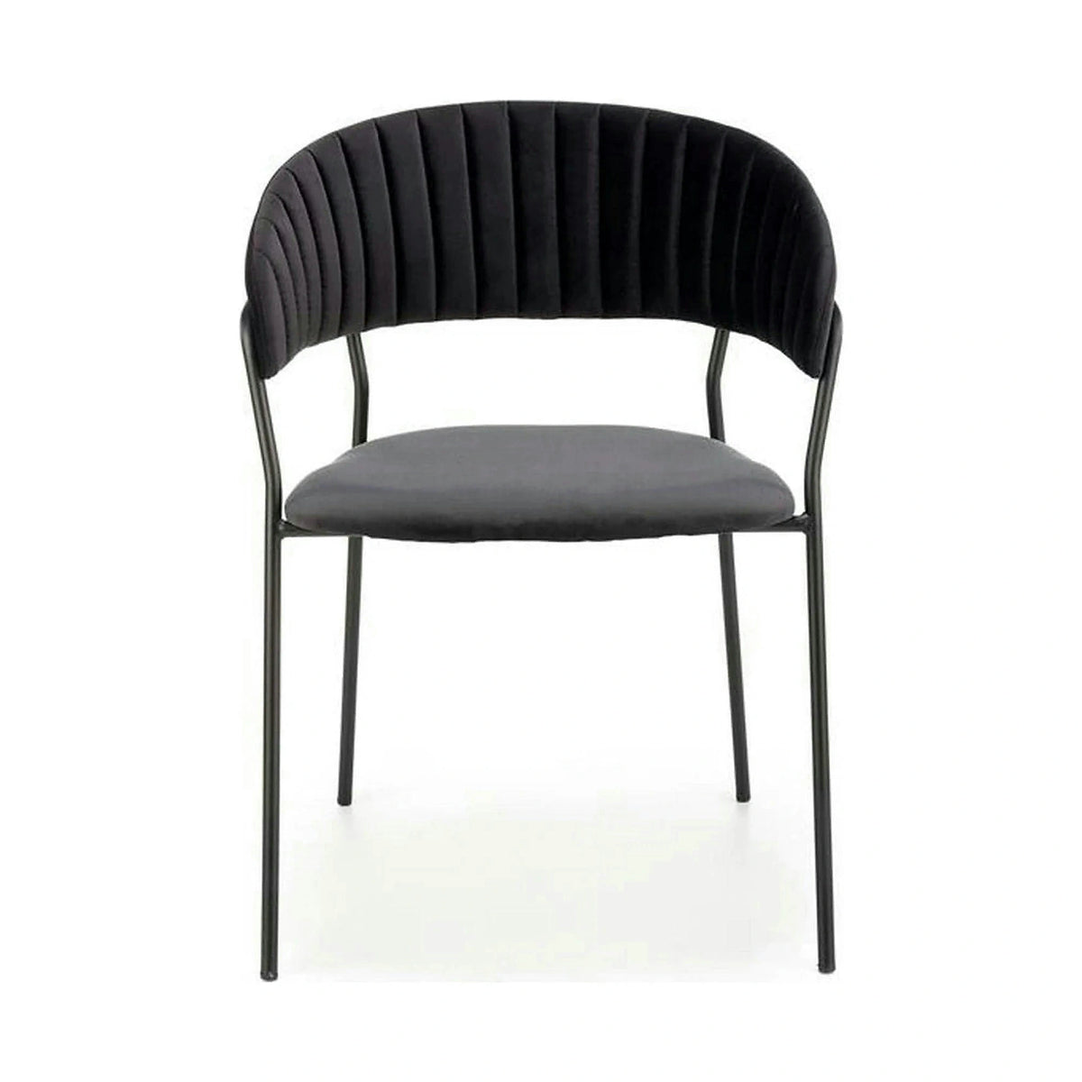 Scaun K426, negru, stofa catifelata/metal, 57x54x79 cm