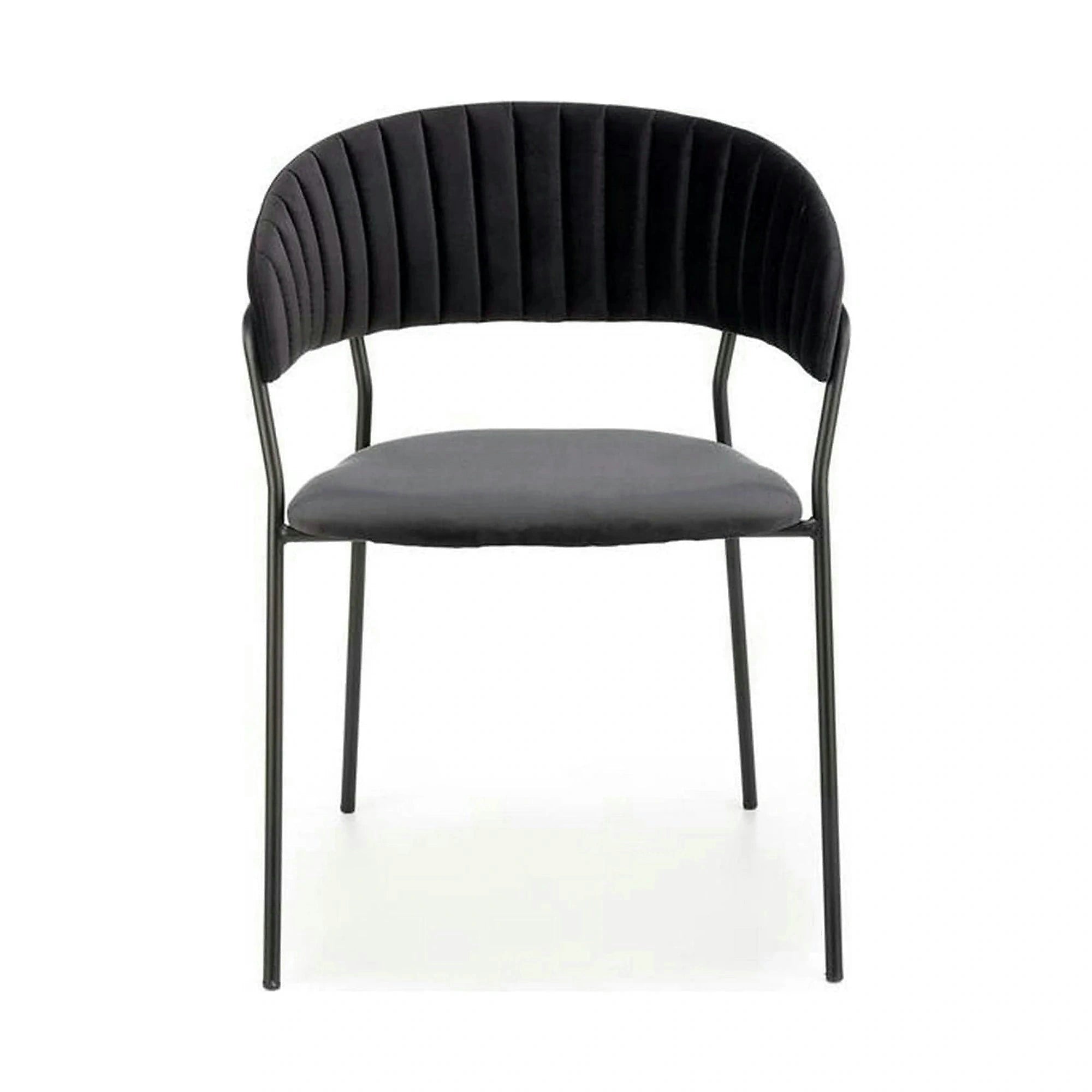 Scaun K426, negru, stofa catifelata/metal, 57x54x79 cm