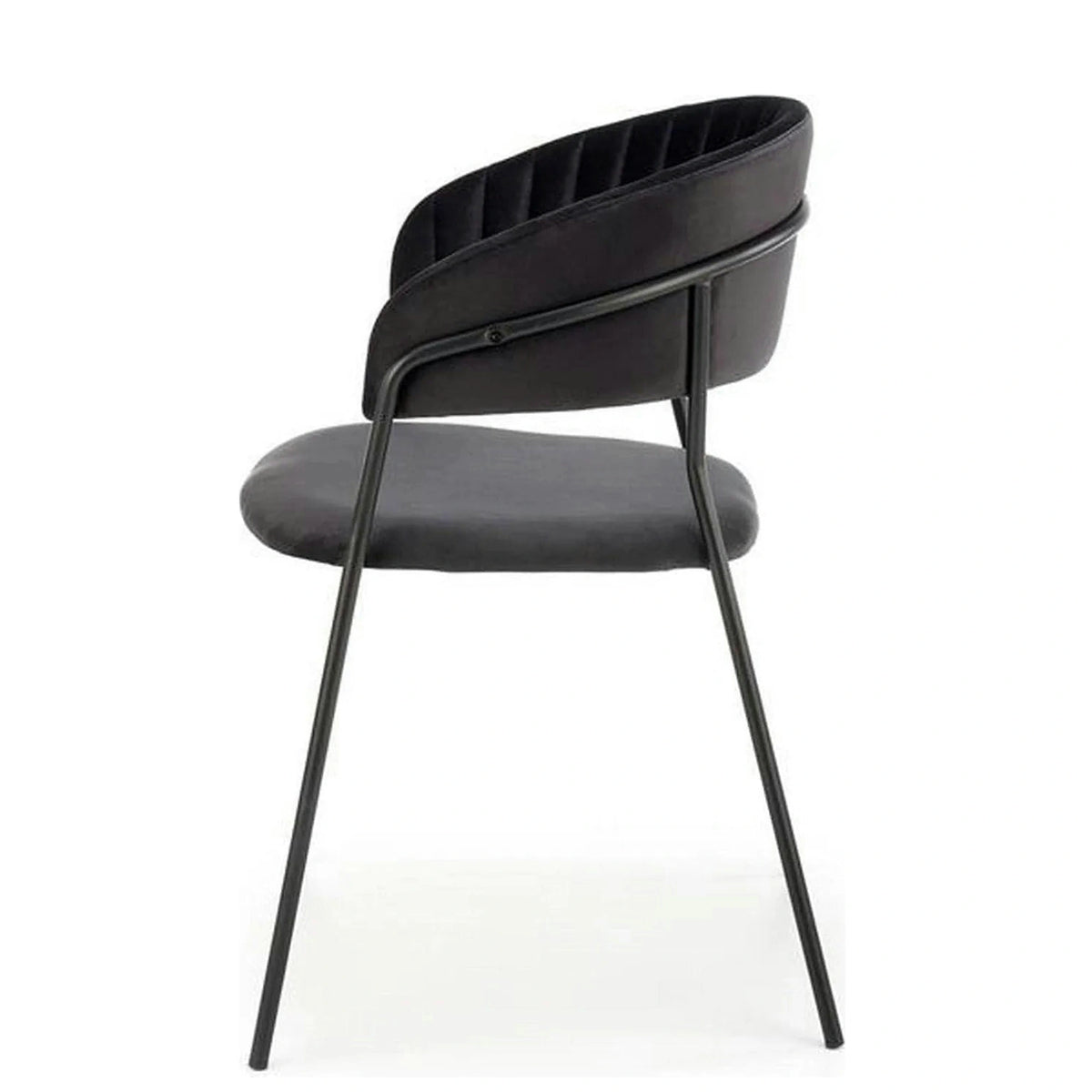 Scaun K426, negru, stofa catifelata/metal, 57x54x79 cm