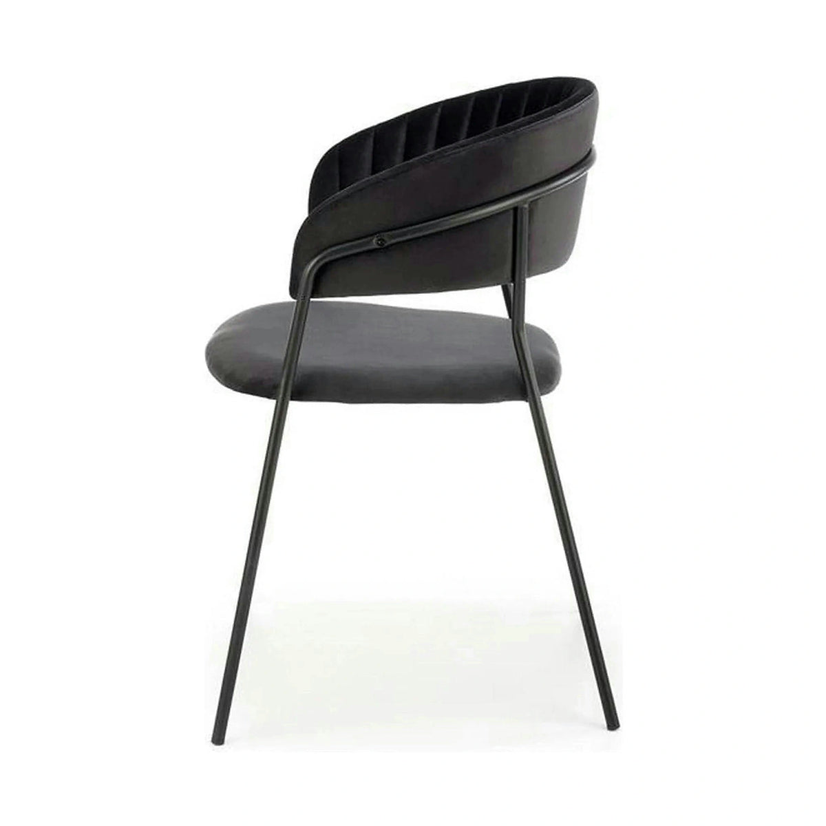 Scaun K426, negru, stofa catifelata/metal, 57x54x79 cm
