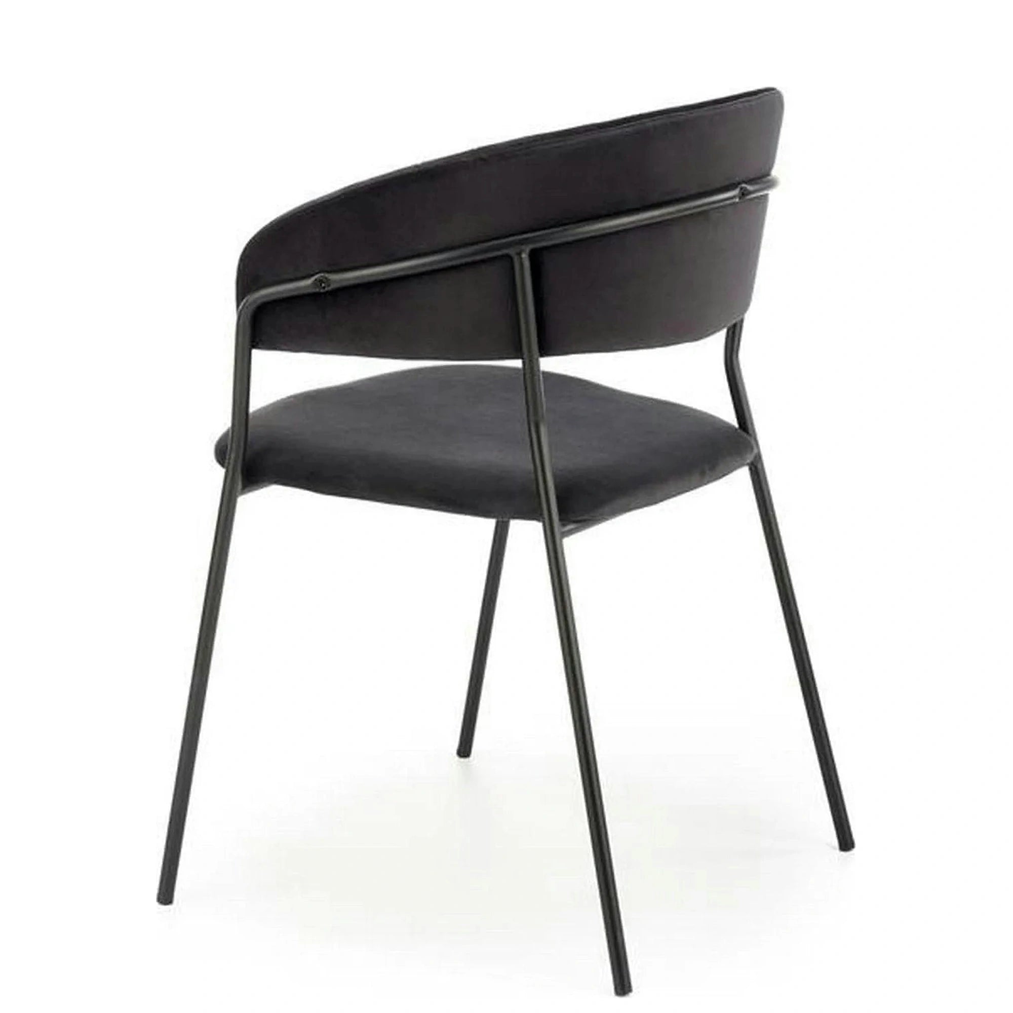Scaun K426, negru, stofa catifelata/metal, 57x54x79 cm