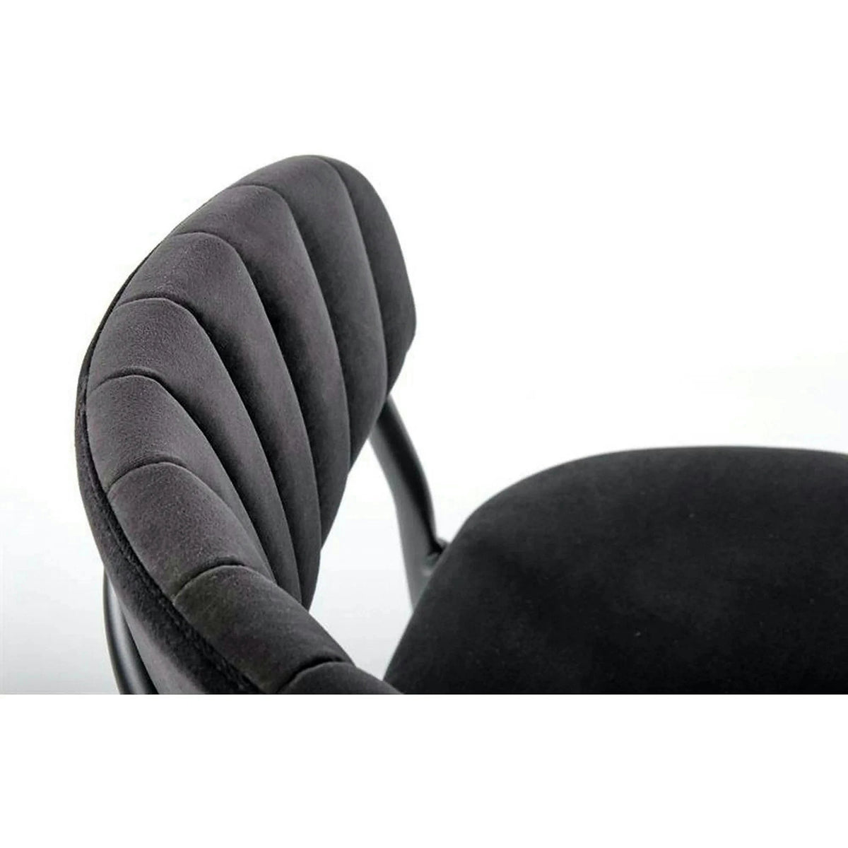 Scaun K426, negru, stofa catifelata/metal, 57x54x79 cm