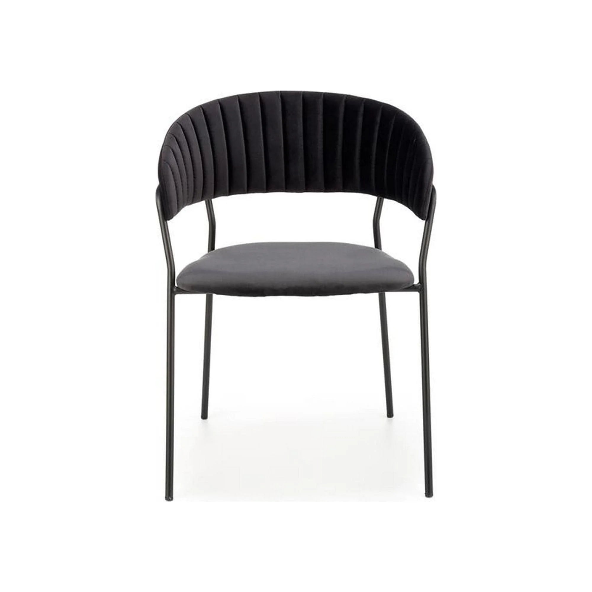 Scaun K426, negru, stofa catifelata/metal, 57x54x79 cm