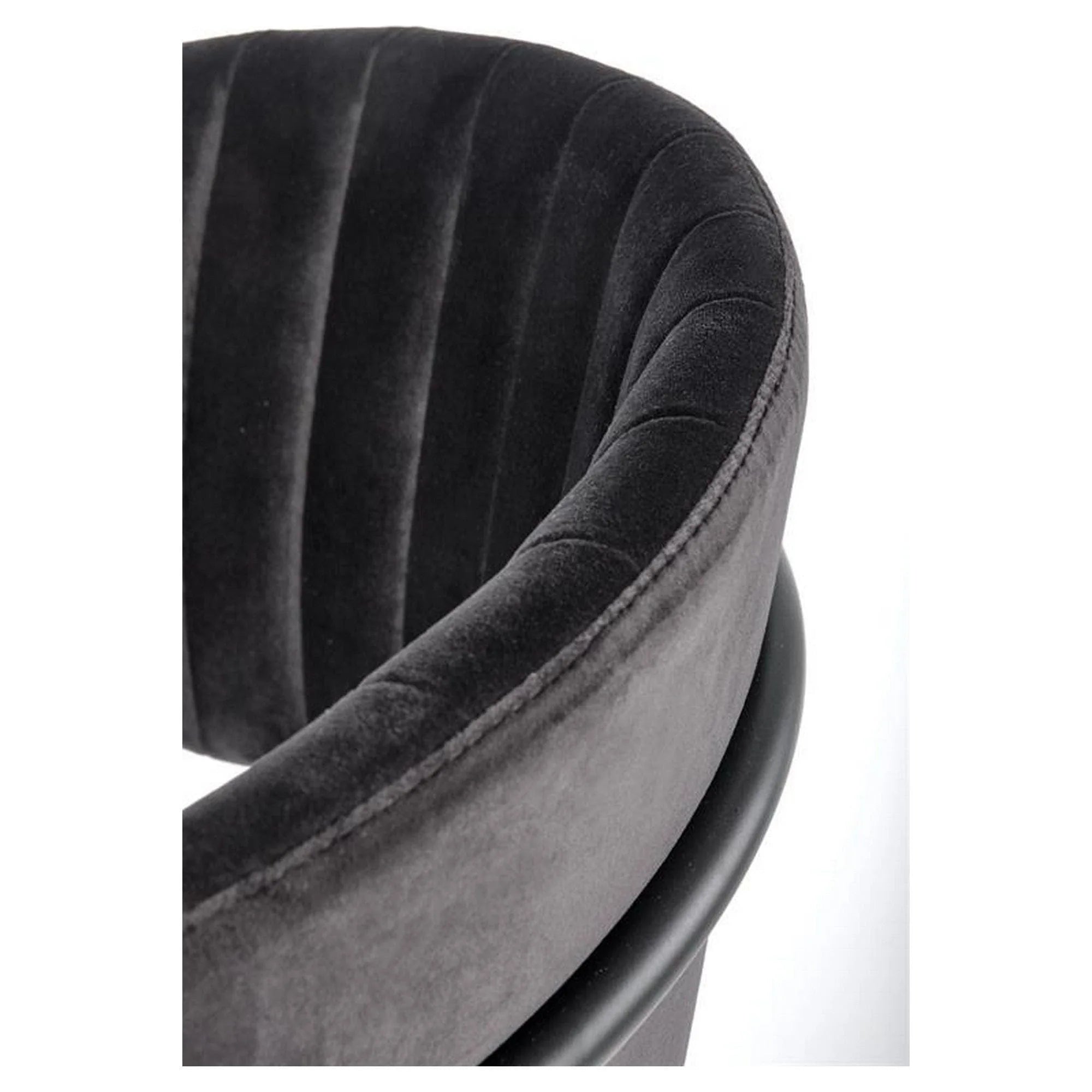 Scaun K426, negru, stofa catifelata/metal, 57x54x79 cm