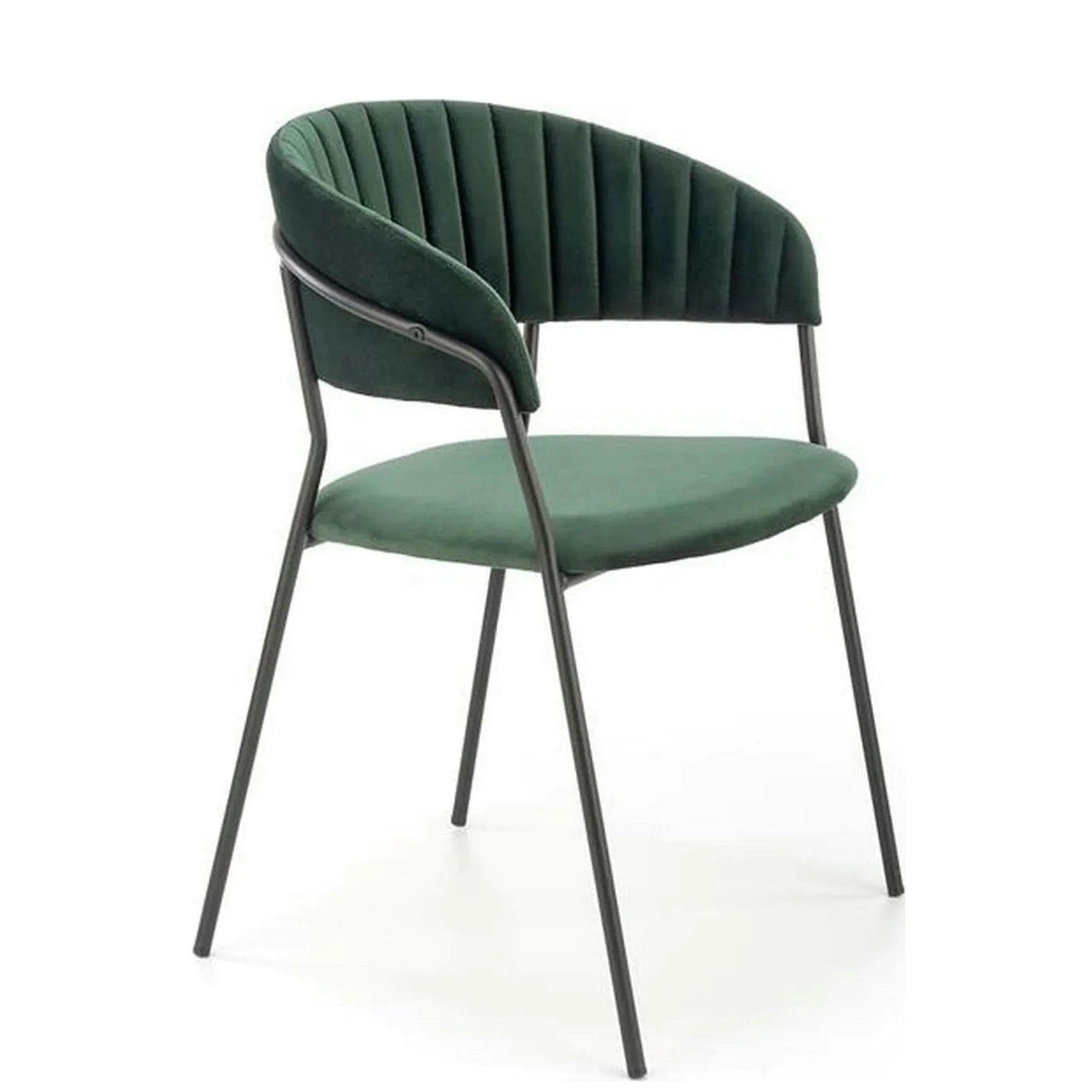 Scaun K426, verde inchis/negru, stofa catifelata/metal, 57x54x79 cm