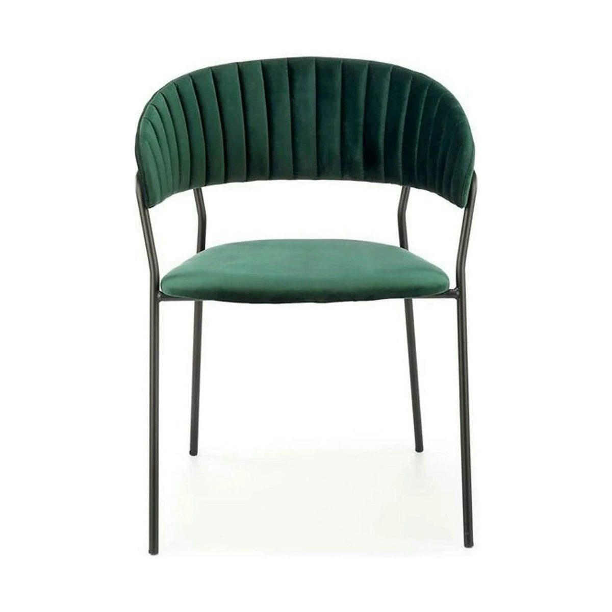 Scaun K426, verde inchis/negru, stofa catifelata/metal, 57x54x79 cm
