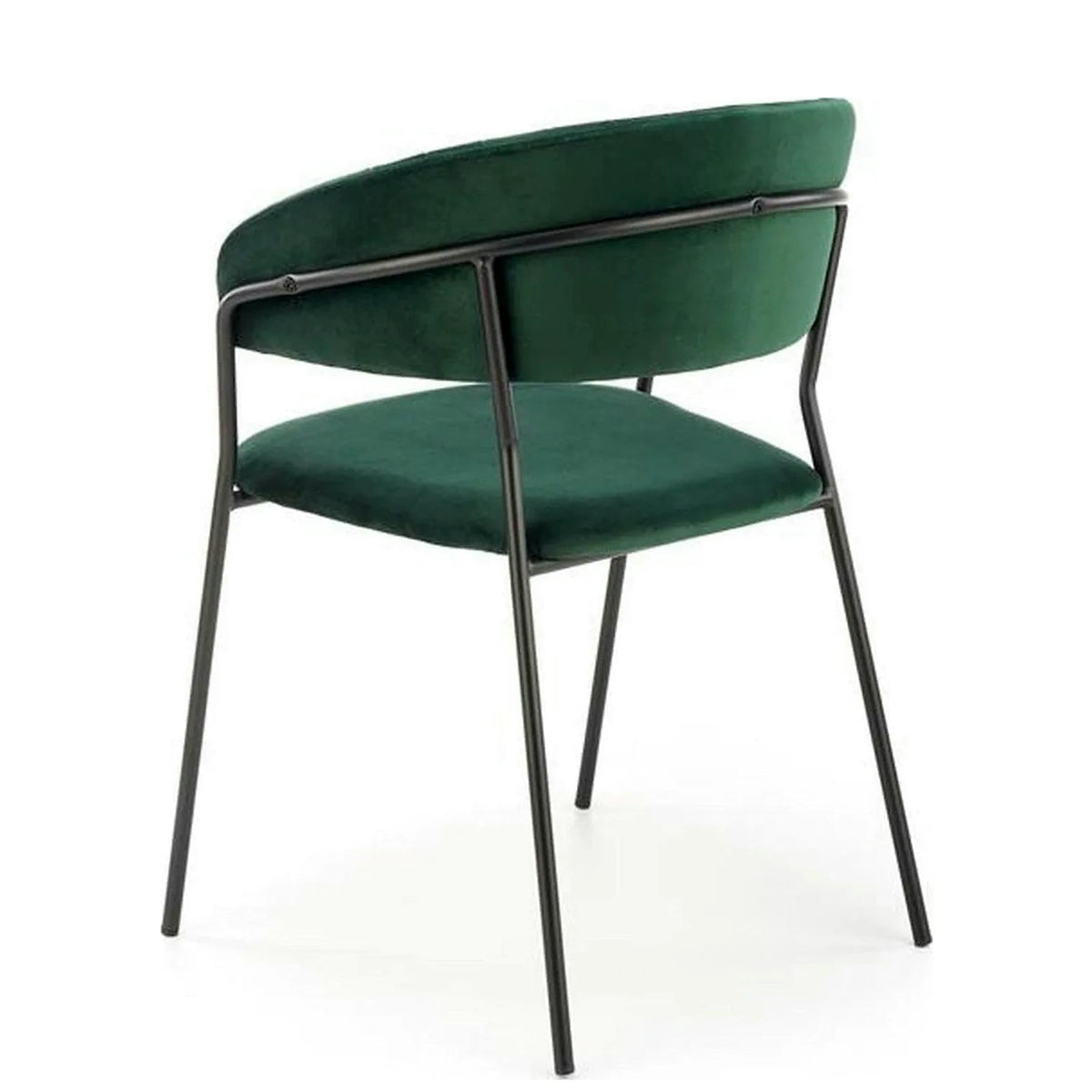 Scaun K426, verde inchis/negru, stofa catifelata/metal, 57x54x79 cm