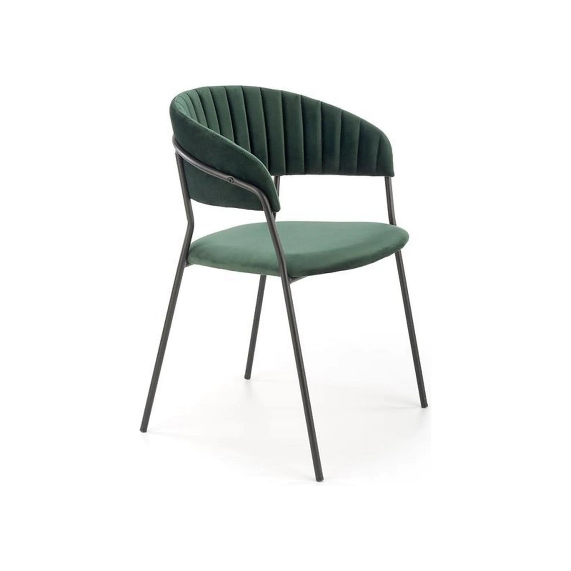 Scaun K426, verde inchis/negru, stofa catifelata/metal, 57x54x79 cm