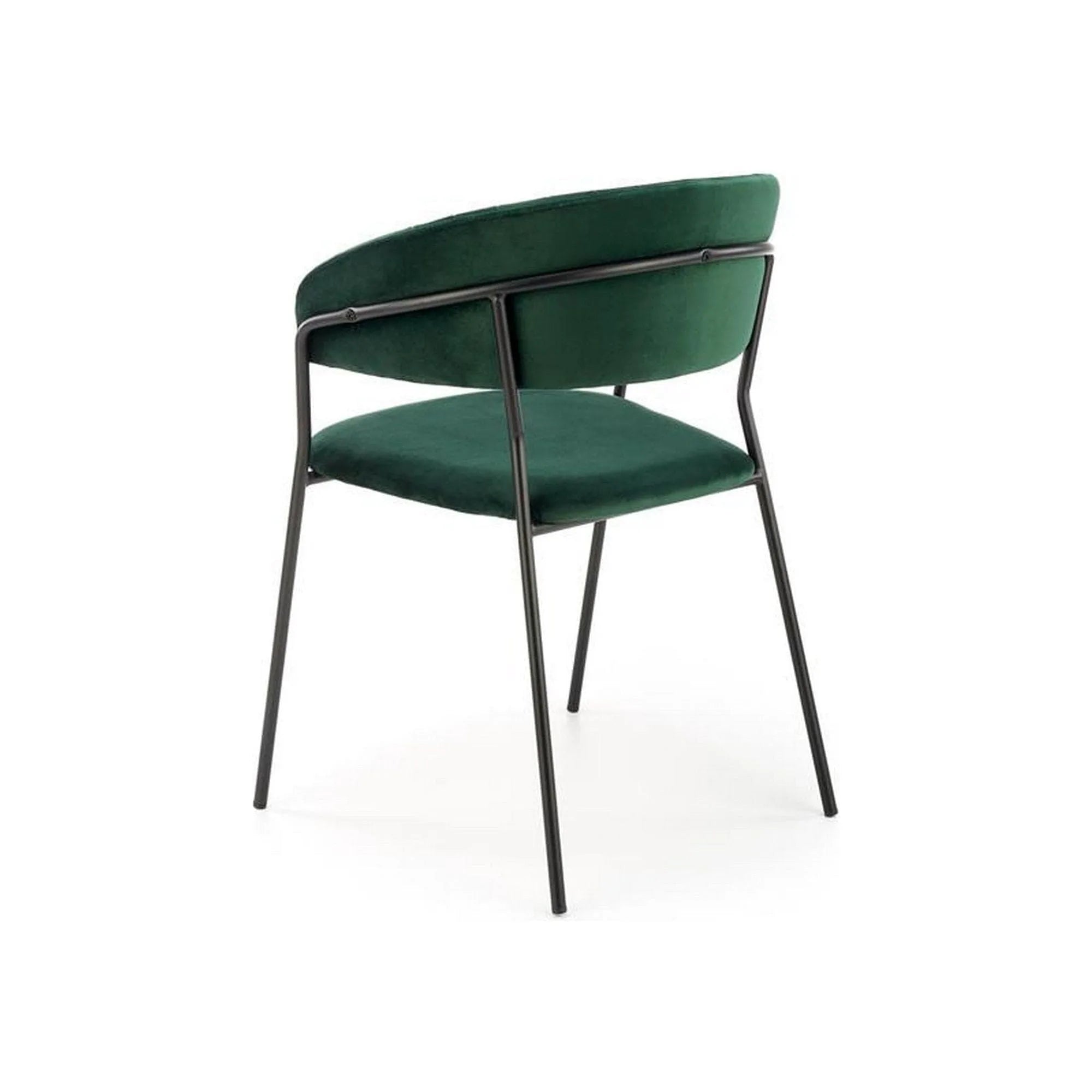 Scaun K426, verde inchis/negru, stofa catifelata/metal, 57x54x79 cm
