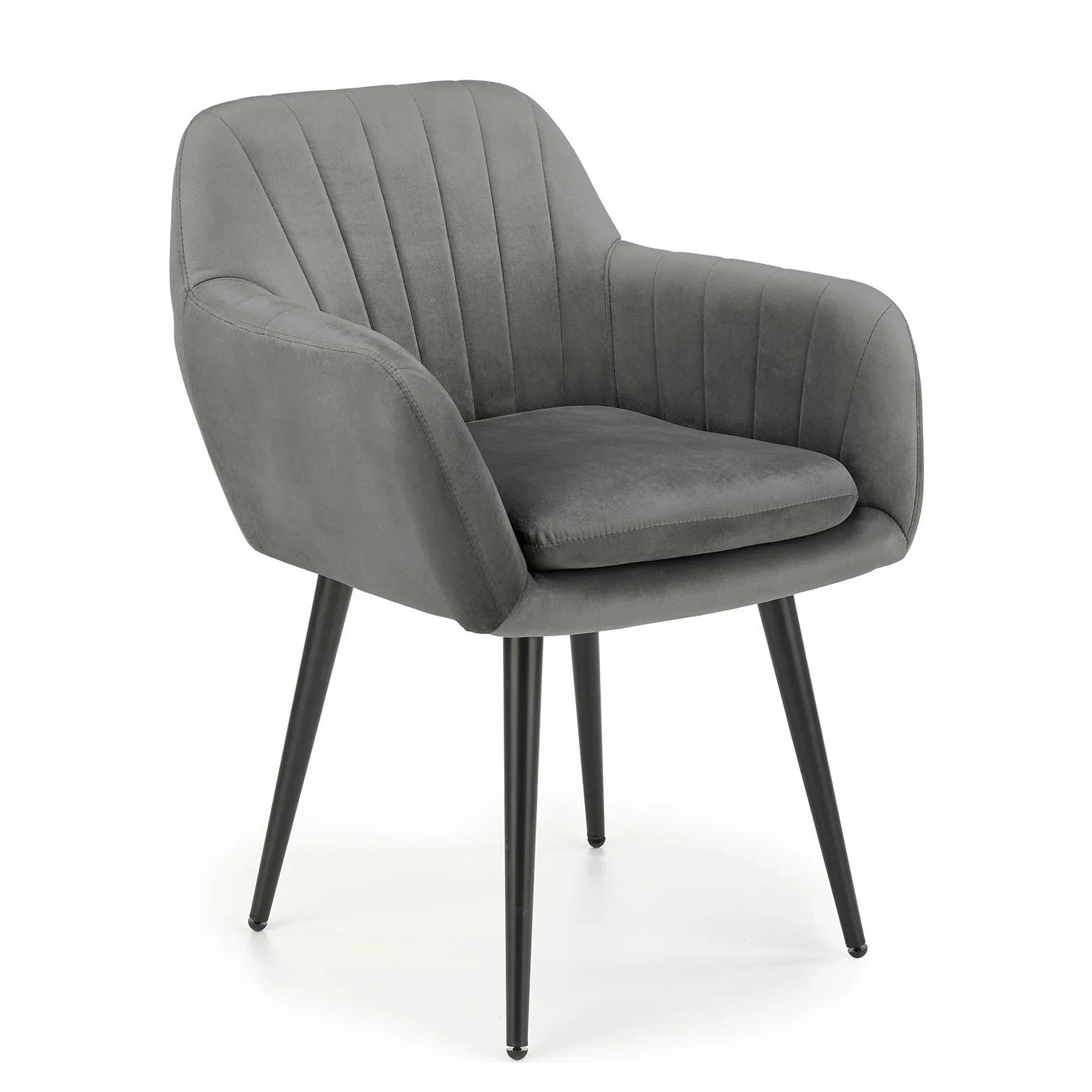Scaun K429, gri, stofa catifelata/metal, 58x53x80 cm