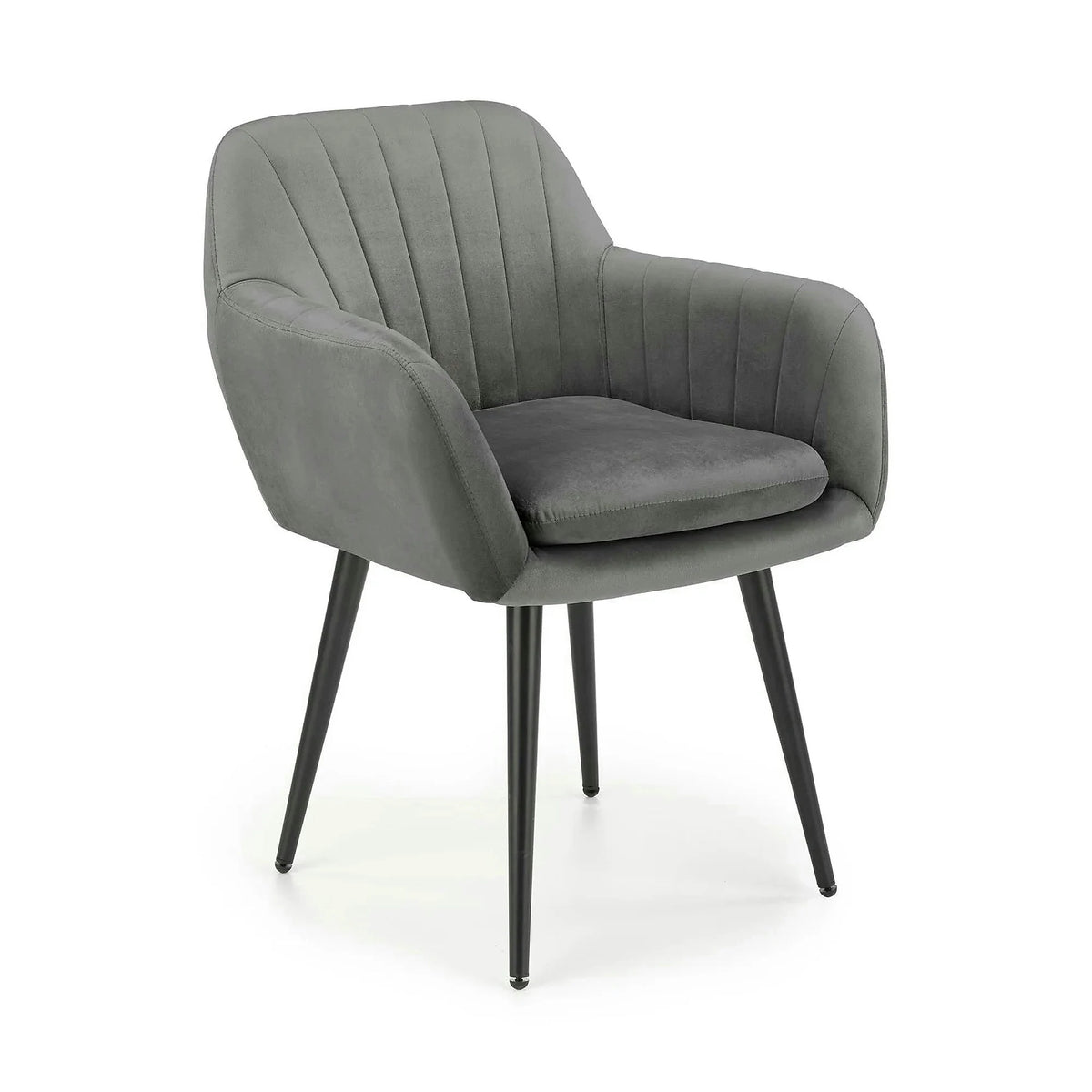 Scaun K429, gri, stofa catifelata/metal, 58x53x80 cm