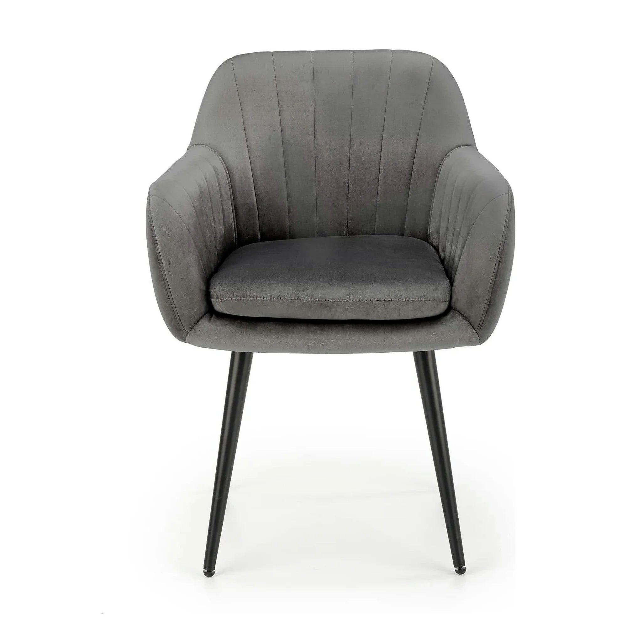 Scaun K429, gri, stofa catifelata/metal, 58x53x80 cm