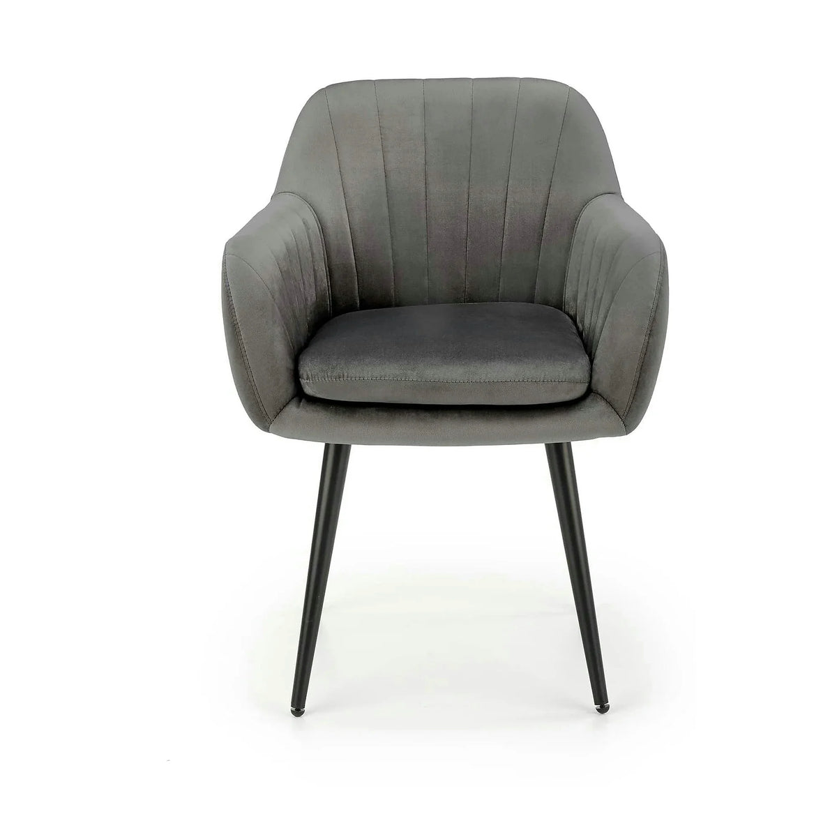 Scaun K429, gri, stofa catifelata/metal, 58x53x80 cm