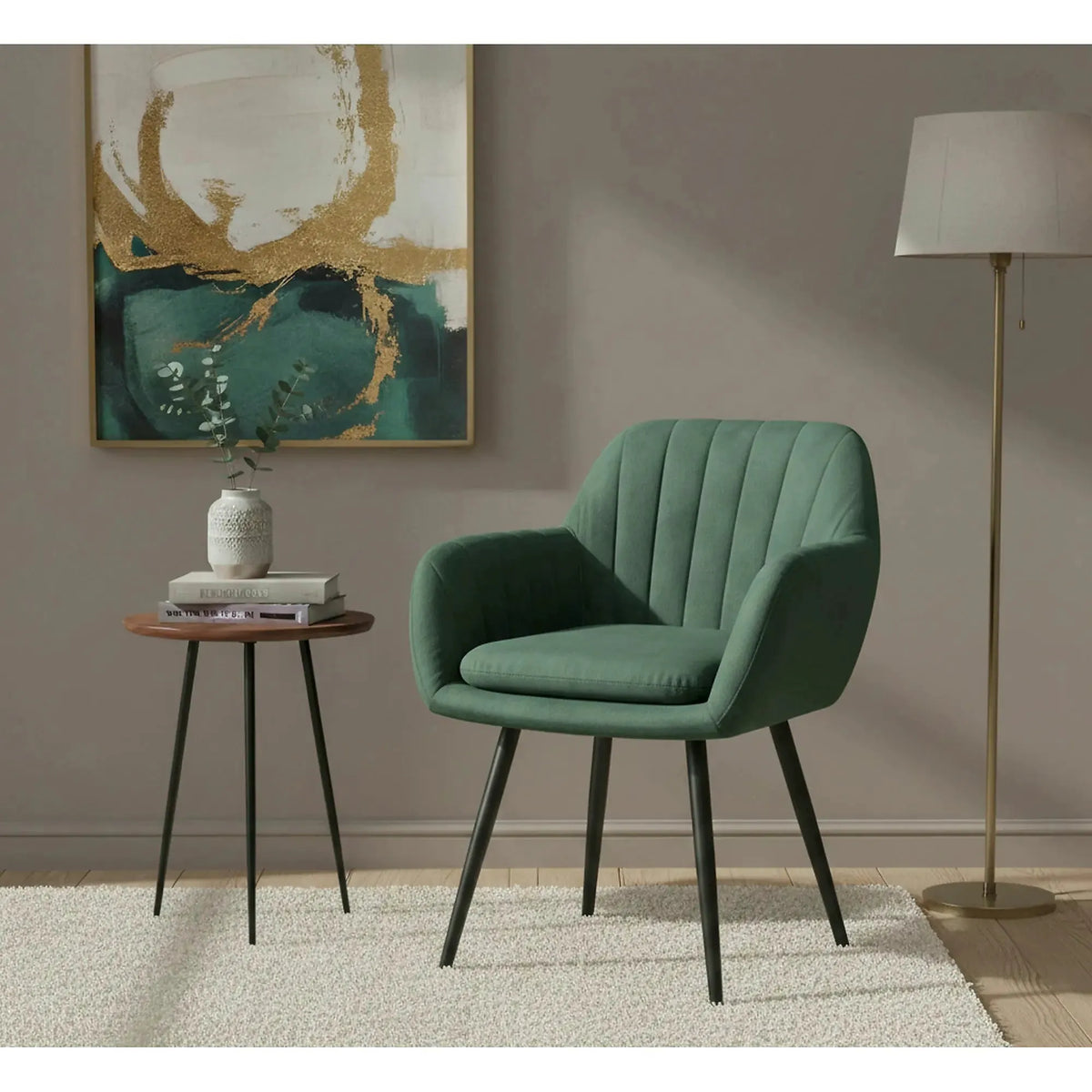 Scaun K429, verde/negru, stofa catifelata/metal, 58x53x80 cm