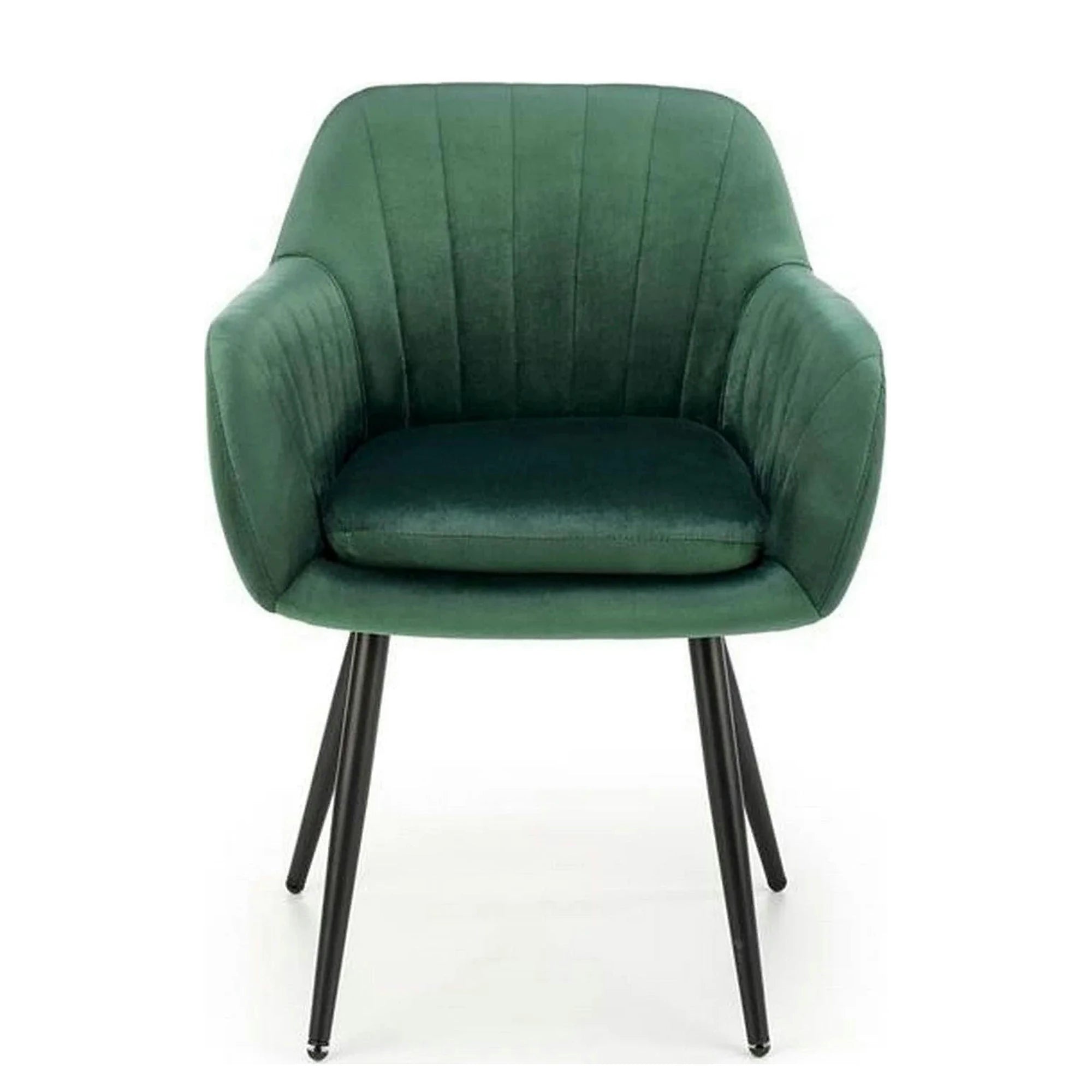 Scaun K429, verde/negru, stofa catifelata/metal, 58x53x80 cm