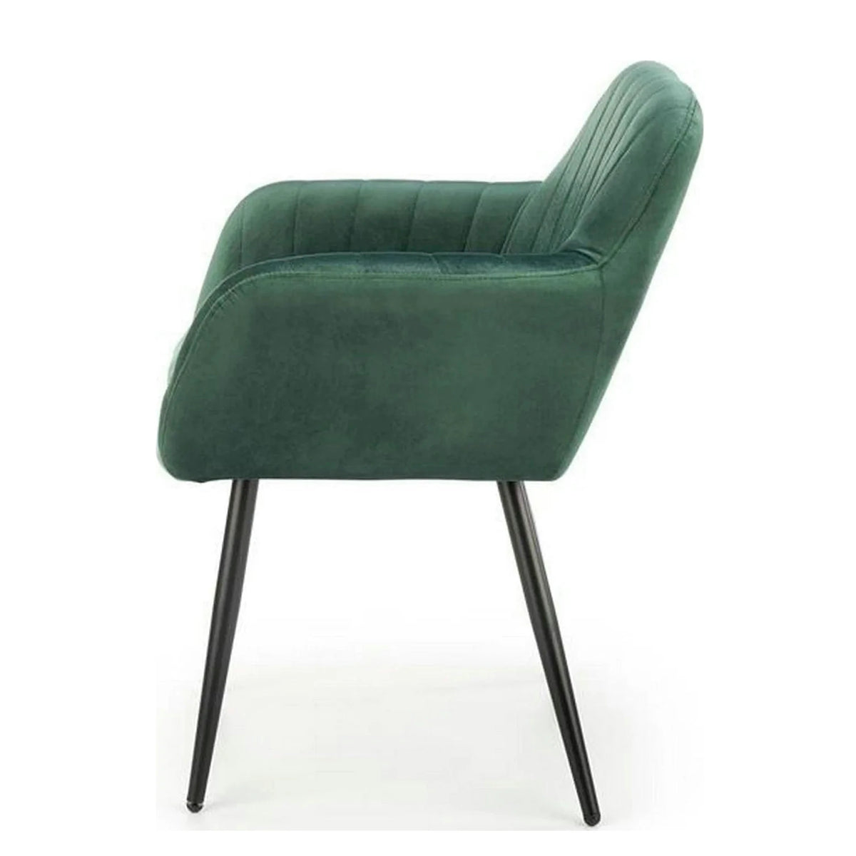 Scaun K429, verde/negru, stofa catifelata/metal, 58x53x80 cm