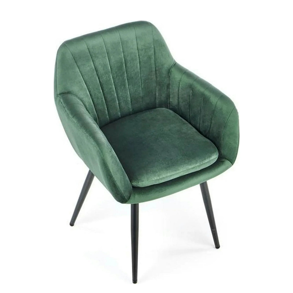 Scaun K429, verde/negru, stofa catifelata/metal, 58x53x80 cm