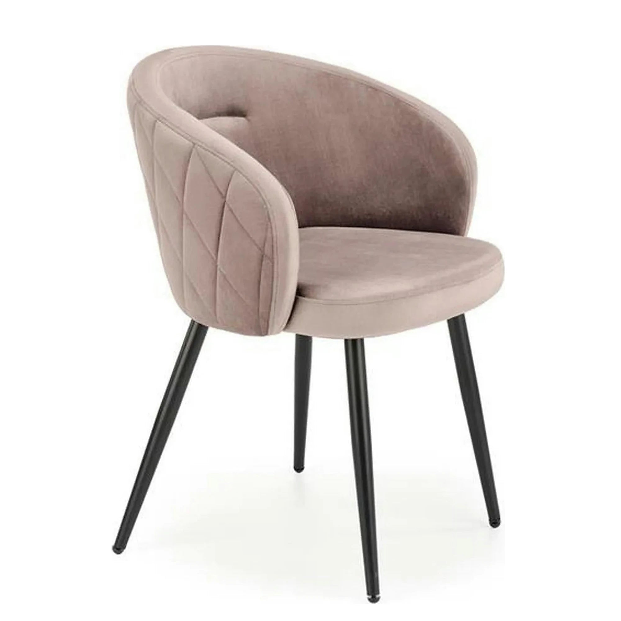 Scaun K430, bej/negru, stofa catifelata/metal, 61x54x77 cm