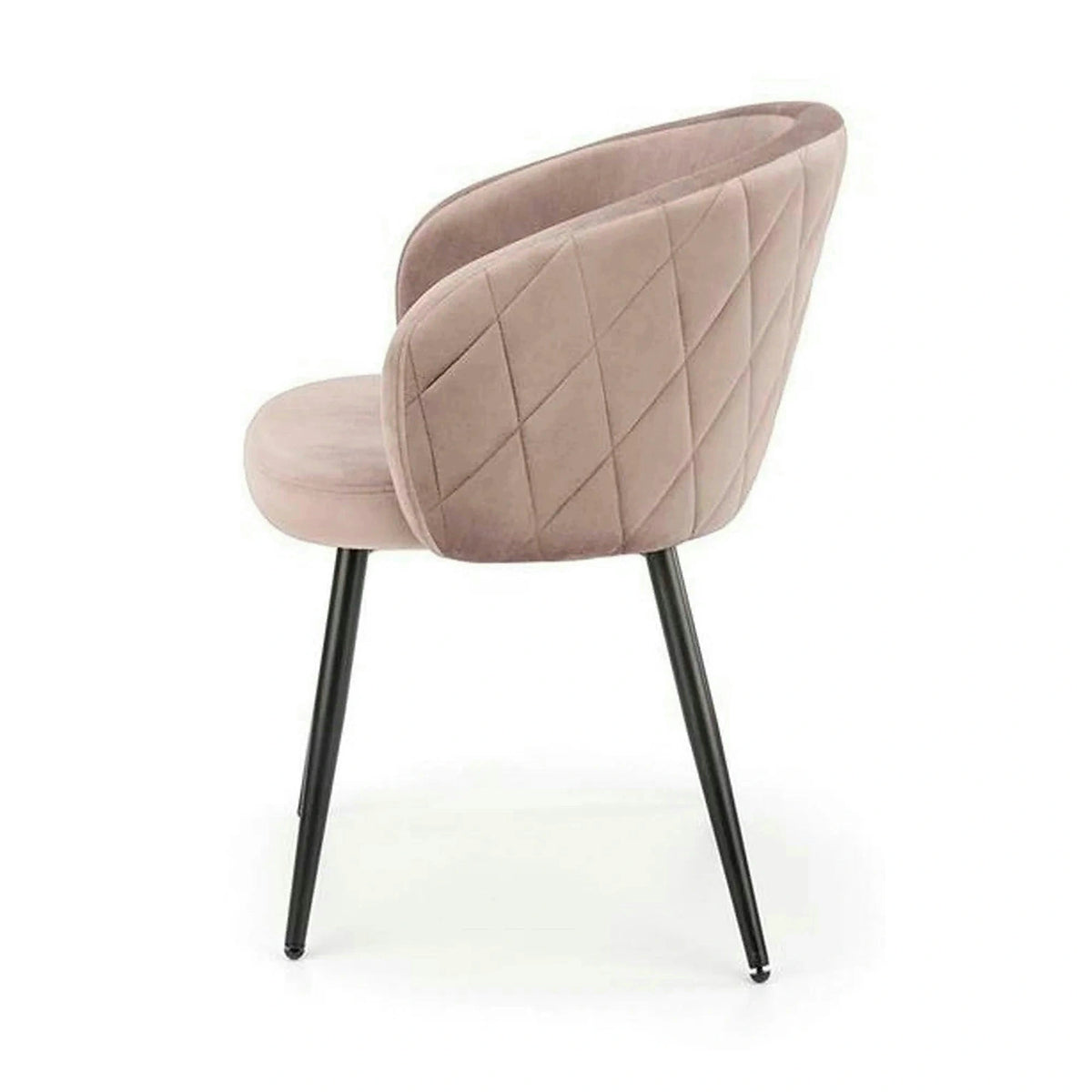 Scaun K430, bej/negru, stofa catifelata/metal, 61x54x77 cm