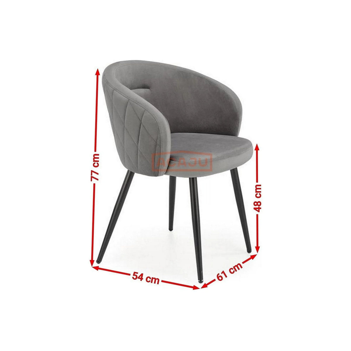 Scaun K430, gri, stofa/metal, 61x54x77 cm