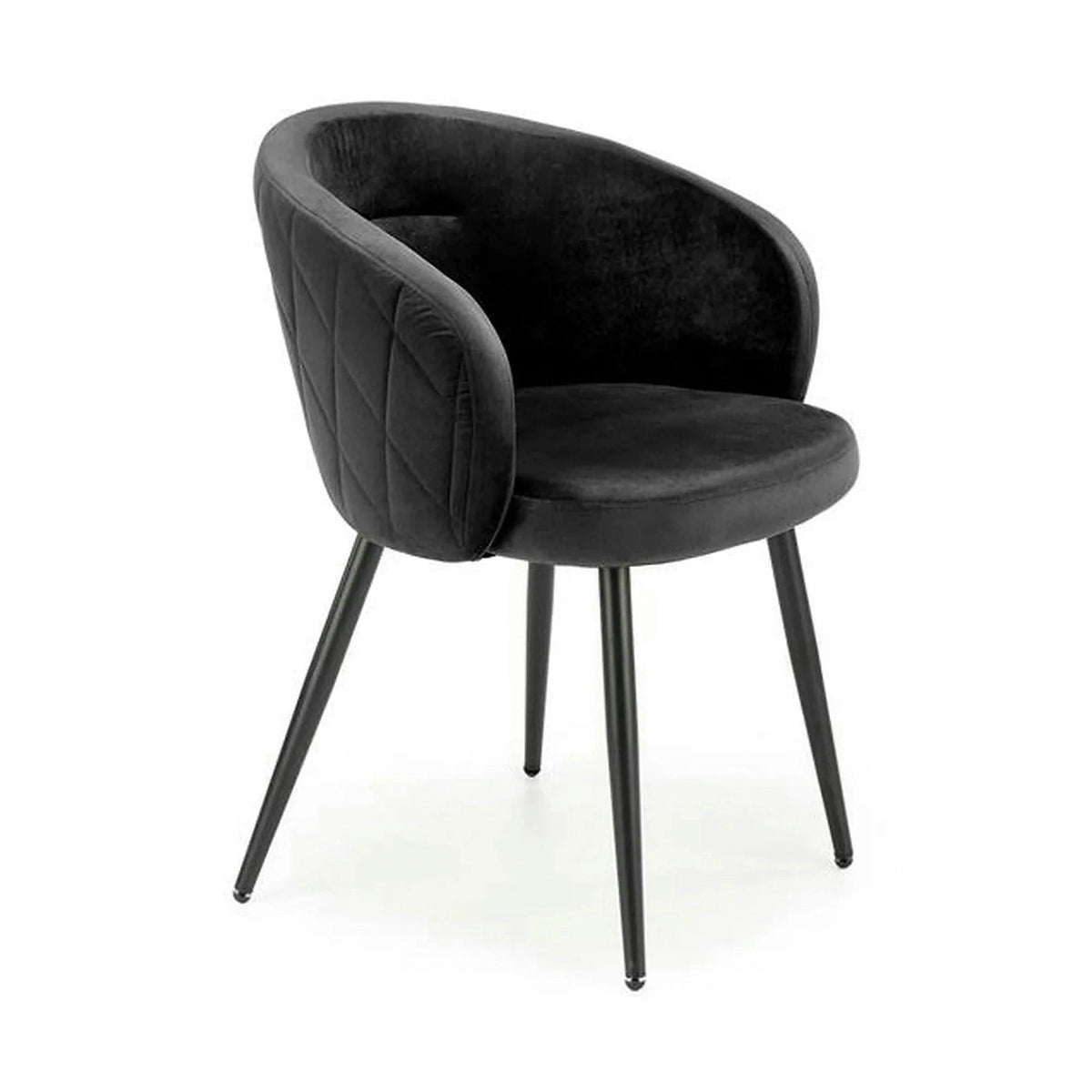 Scaun K430, negru, stofa catifelata/metal, 61x54x77 cm