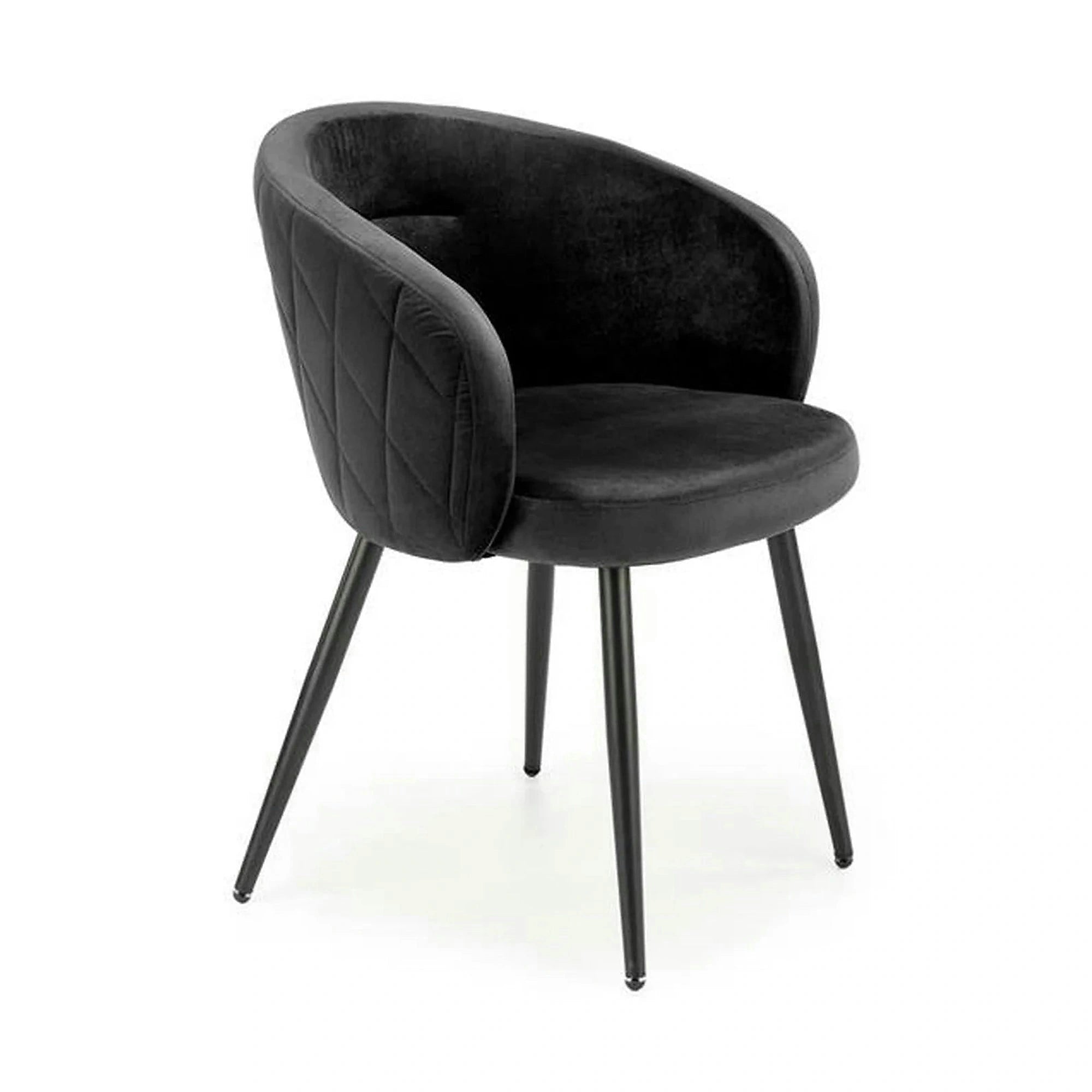 Scaun K430, negru, stofa catifelata/metal, 61x54x77 cm