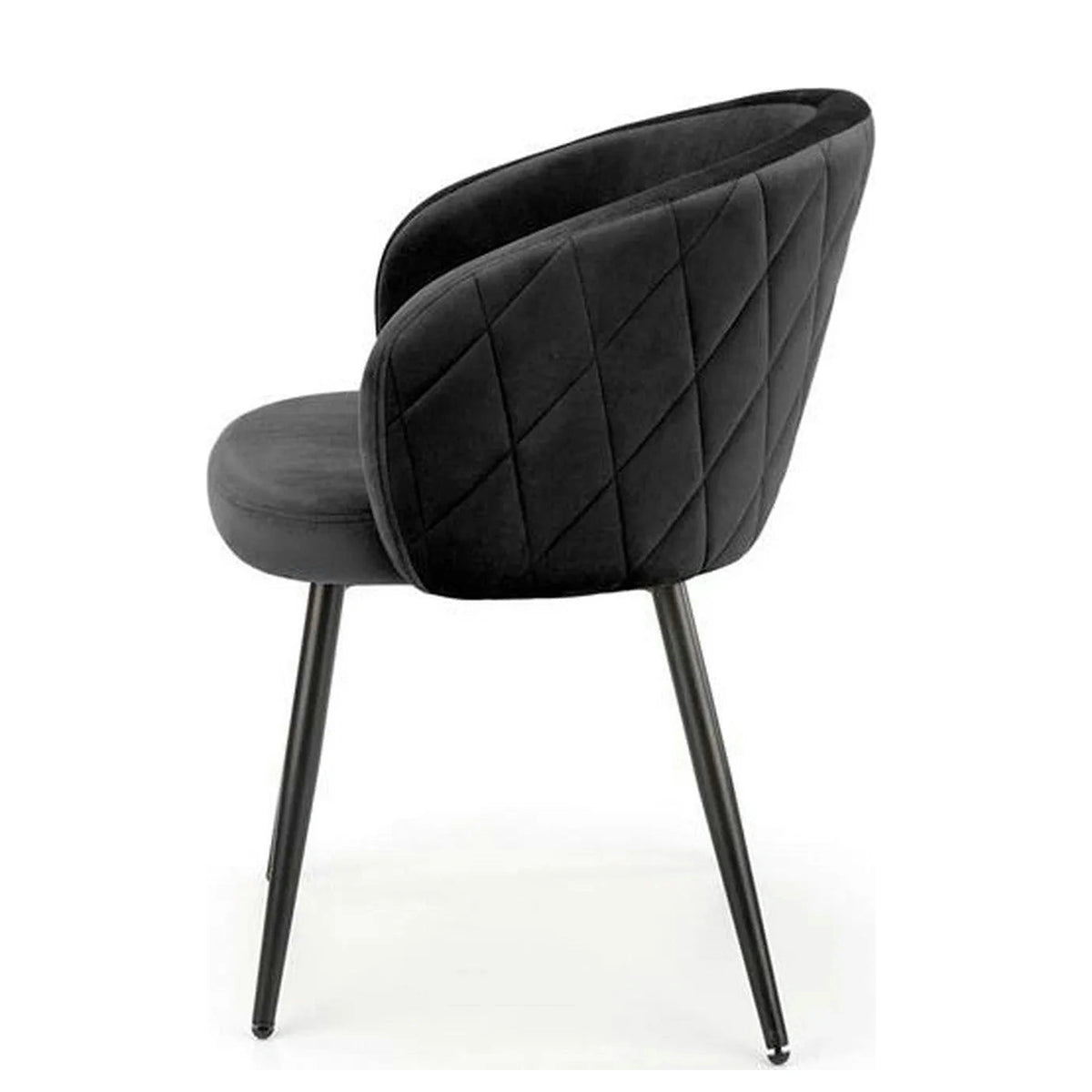 Scaun K430, negru, stofa catifelata/metal, 61x54x77 cm