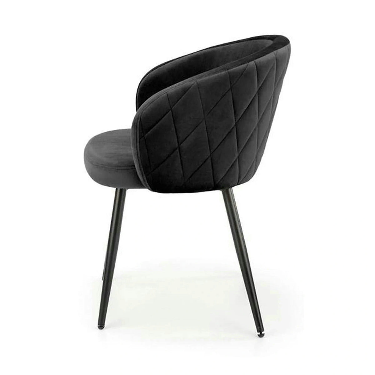 Scaun K430, negru, stofa catifelata/metal, 61x54x77 cm