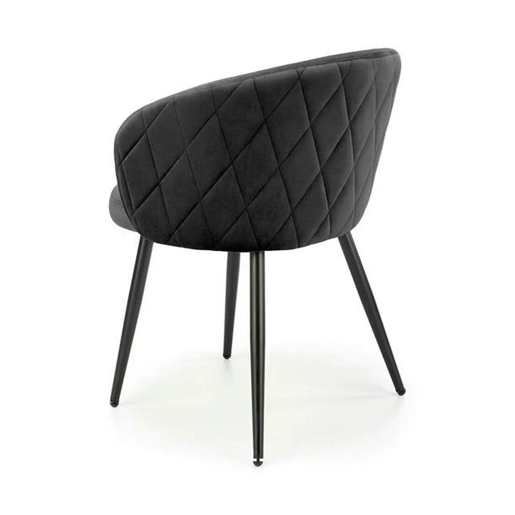 Scaun K430, negru, stofa catifelata/metal, 61x54x77 cm