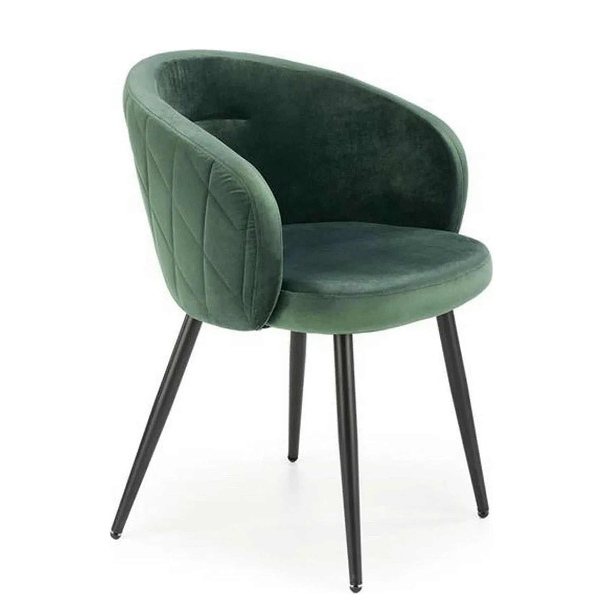 Scaun K430, verde/negru, stofa catifelata/metal, 61x54x77 cm