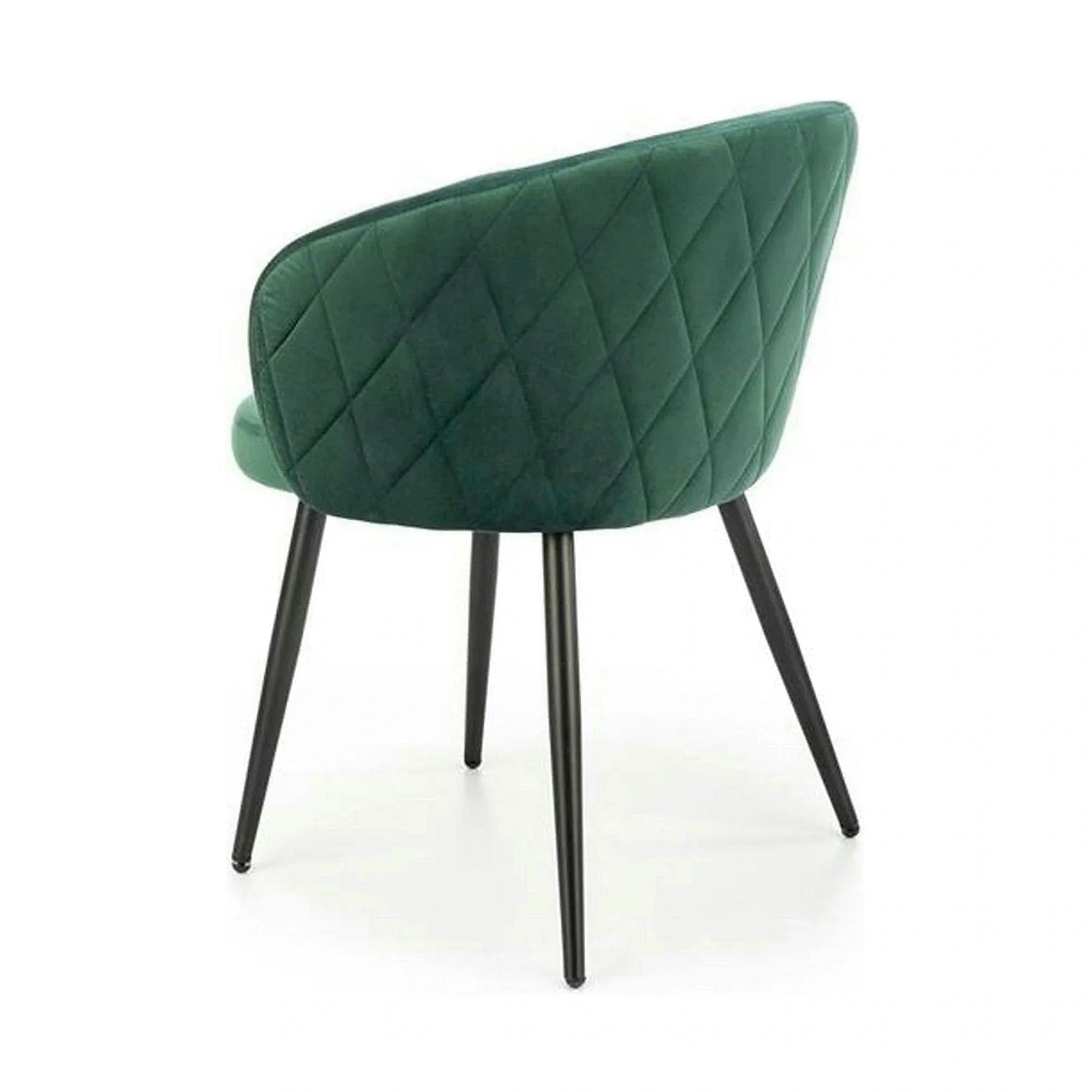 Scaun K430, verde/negru, stofa catifelata/metal, 61x54x77 cm