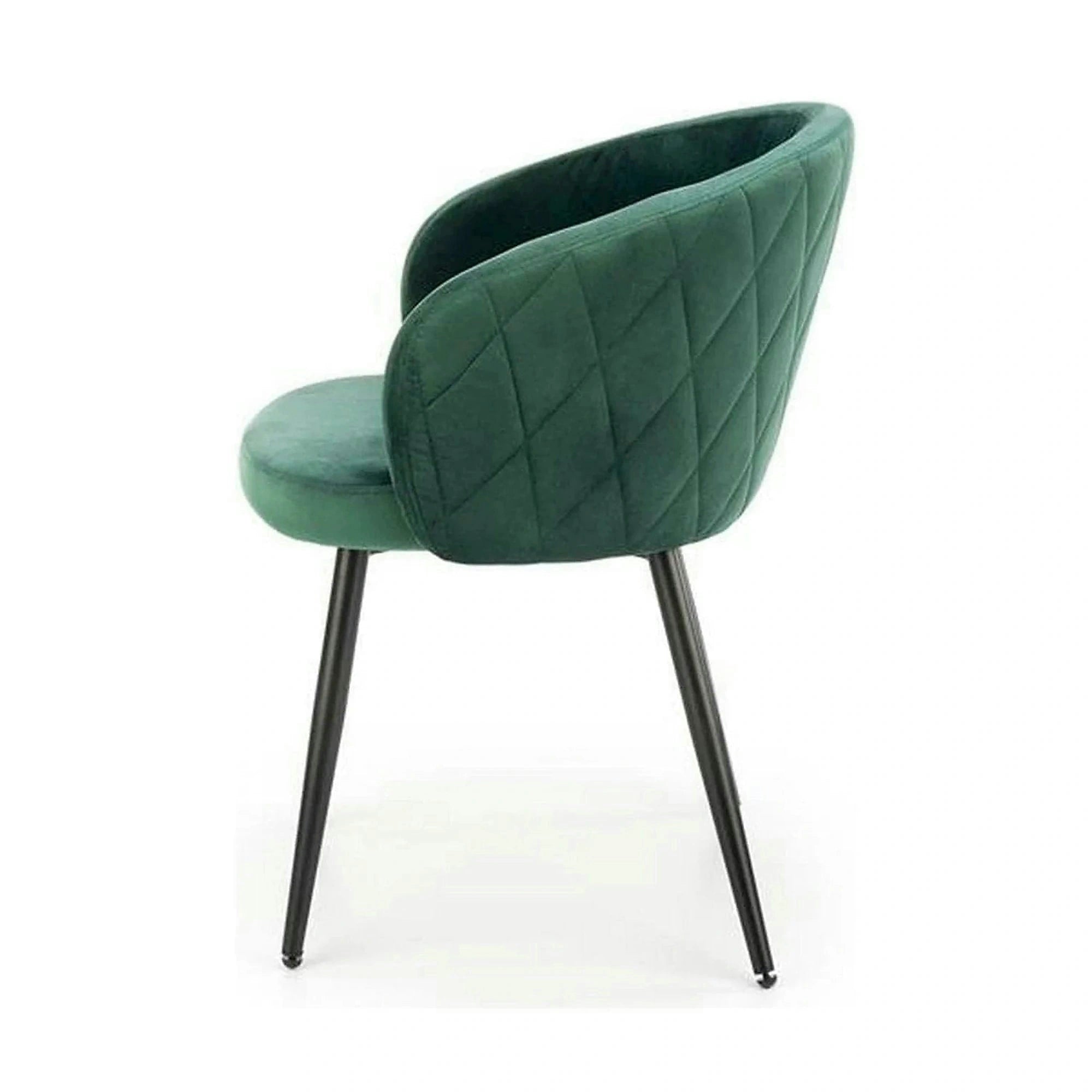 Scaun K430, verde/negru, stofa catifelata/metal, 61x54x77 cm