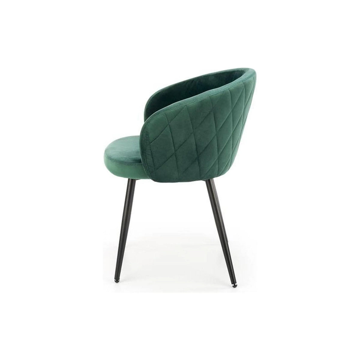 Scaun K430, verde/negru, stofa catifelata/metal, 61x54x77 cm