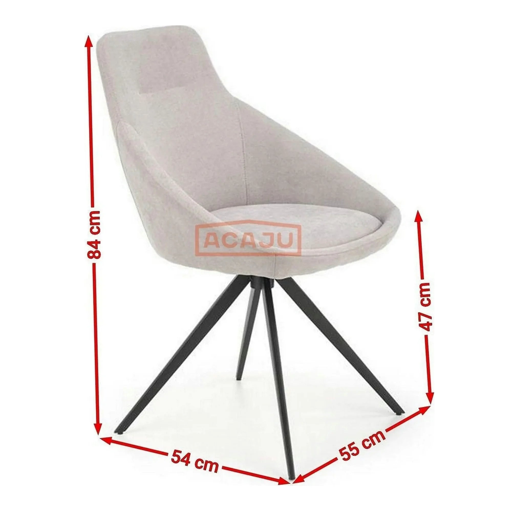 Scaun K431, gri deschis/negru, stofa clasica/metal, 55x54x84 cm